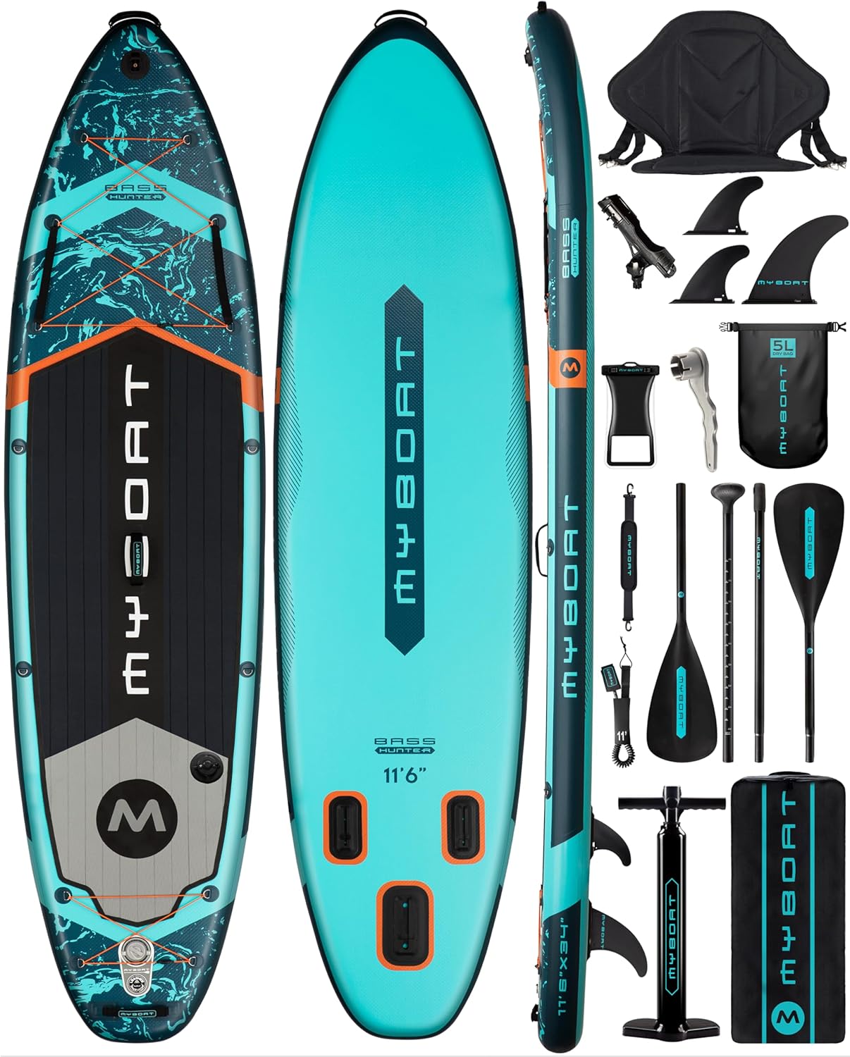 11’6″×34″×6″ Extra Wide Inflatable Paddle Board, Stand Up Paddle Board for Fishing, Sup Board with 3 Removable Fins, Dual Bungees, Camera Mount, Hand Pump, Strong Paddle, 5L Dry Bag, Leash 11’6″×34″×6″ Extra Wide Inflatable Paddle Board, Stand Up Paddle Board for Fishing, Sup Board with 3 Removable Fins, Dual Bungees, Camera Mount, Hand Pump, Strong Paddle, 5L Dry Bag, Leash