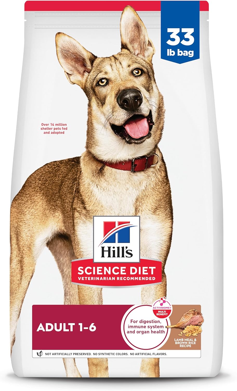 Hill’s Science Diet Adult 1-6, Adult 1-6 Premium Nutrition, Dry Dog Food, Lamb & Brown Rice, 33 lb Bag Hill’s Science Diet Adult 1-6, Adult 1-6 Premium Nutrition, Dry Dog Food, Lamb & Brown Rice, 33 lb Bag