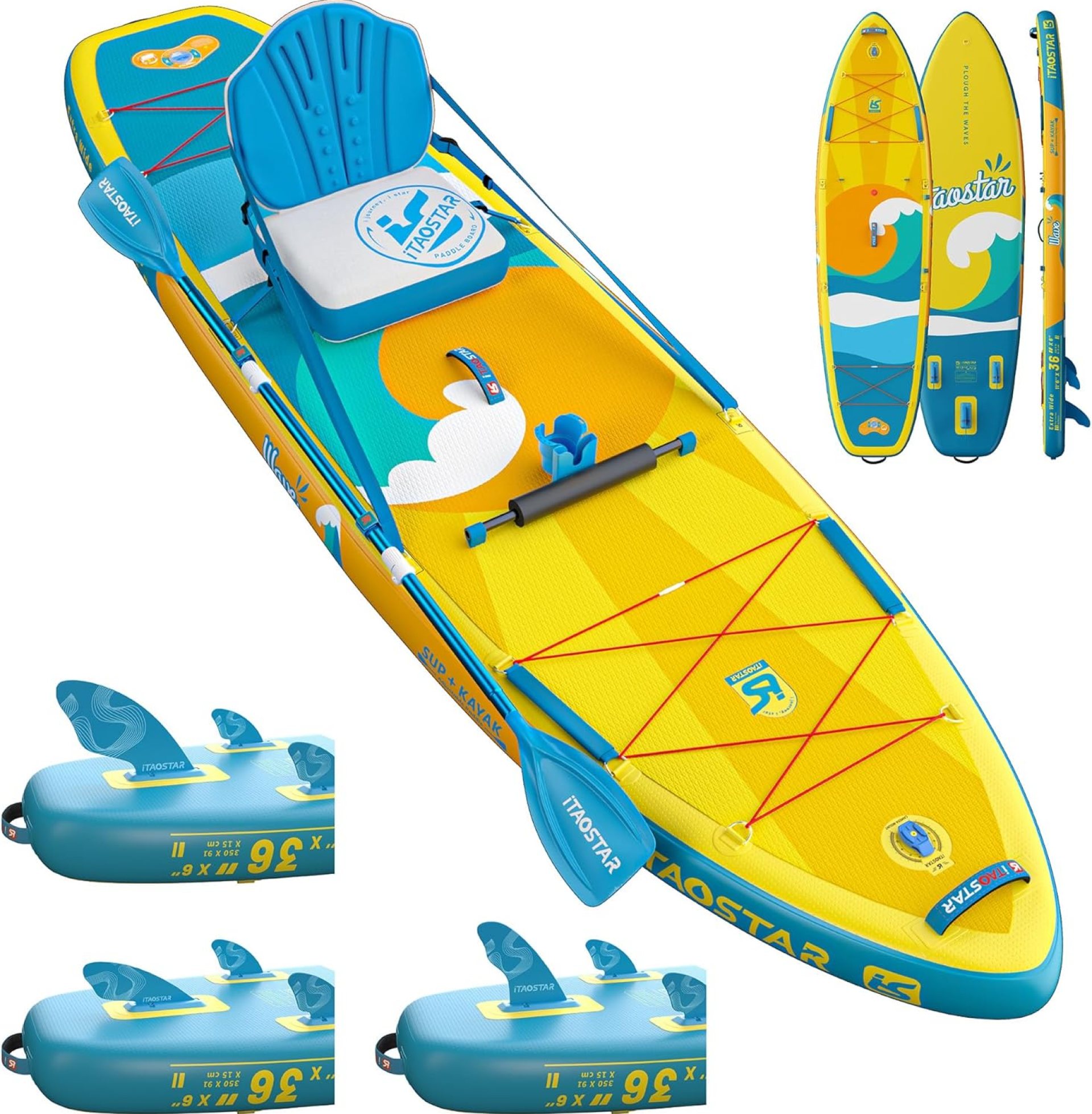 Billow 11’6″×36″ Extra Wide Paddle Board with Seat, One-Stop Premium SUP Board Accessories, Tailored Fins, Stable Inflatable Stand Up Paddle Boards for Youth/Adults of All Skill Levels Billow 11’6″×36″ Extra Wide Paddle Board with Seat, One-Stop Premium SUP Board Accessories, Tailored Fins, Stable Inflatable Stand Up Paddle Boards for Youth/Adults of All Skill Levels