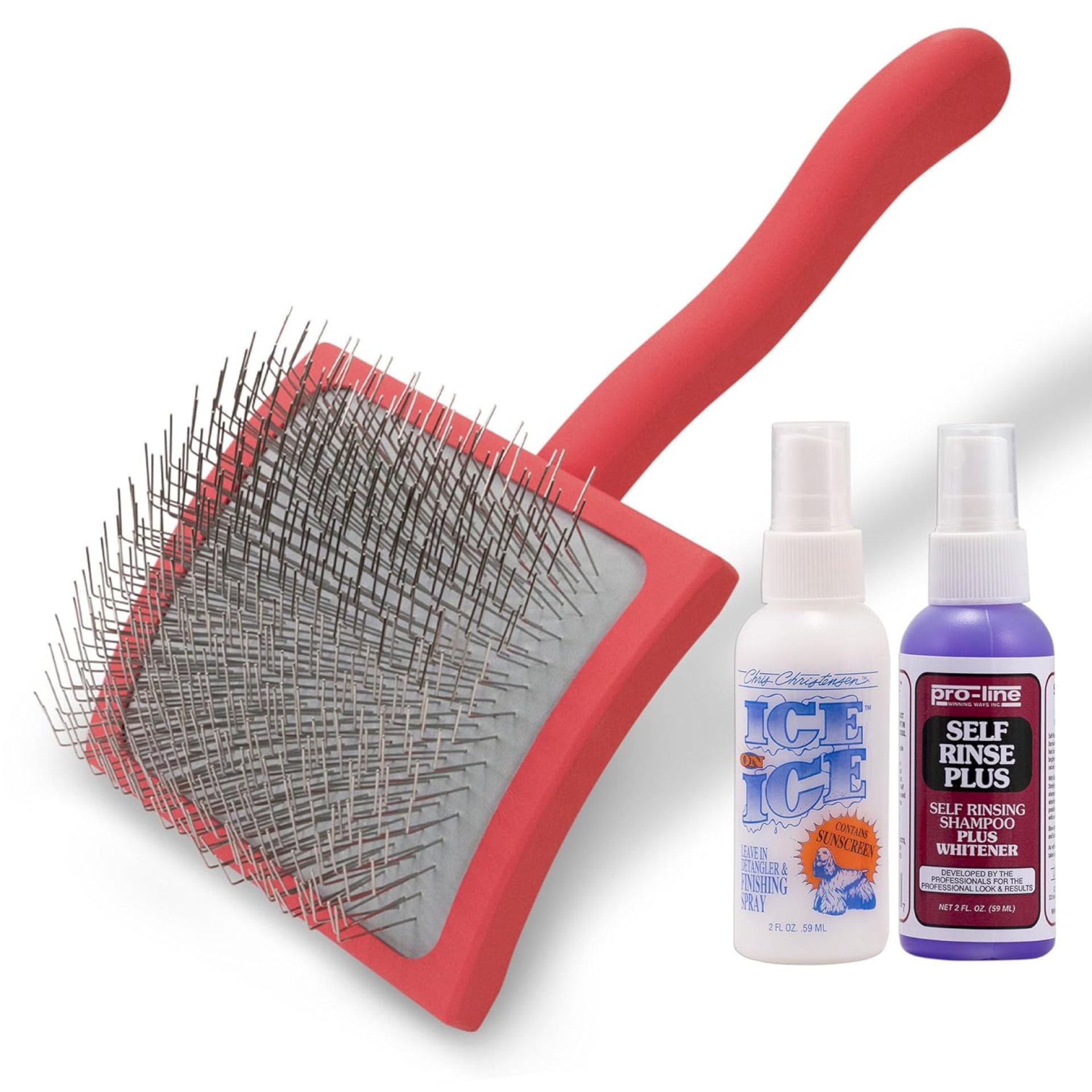 Chris Christensen Grooming Kit for Goldendoodles, Labradoodles, Poodles with Big G Dog Slicker Brush, Ice on Ice Detangling Spray, Pro Line Self Rinse Plus Spray Chris Christensen Grooming Kit for Goldendoodles, Labradoodles, Poodles with Big G Dog Slicker Brush, Ice on Ice Detangling Spray, Pro Line Self Rinse Plus Spray