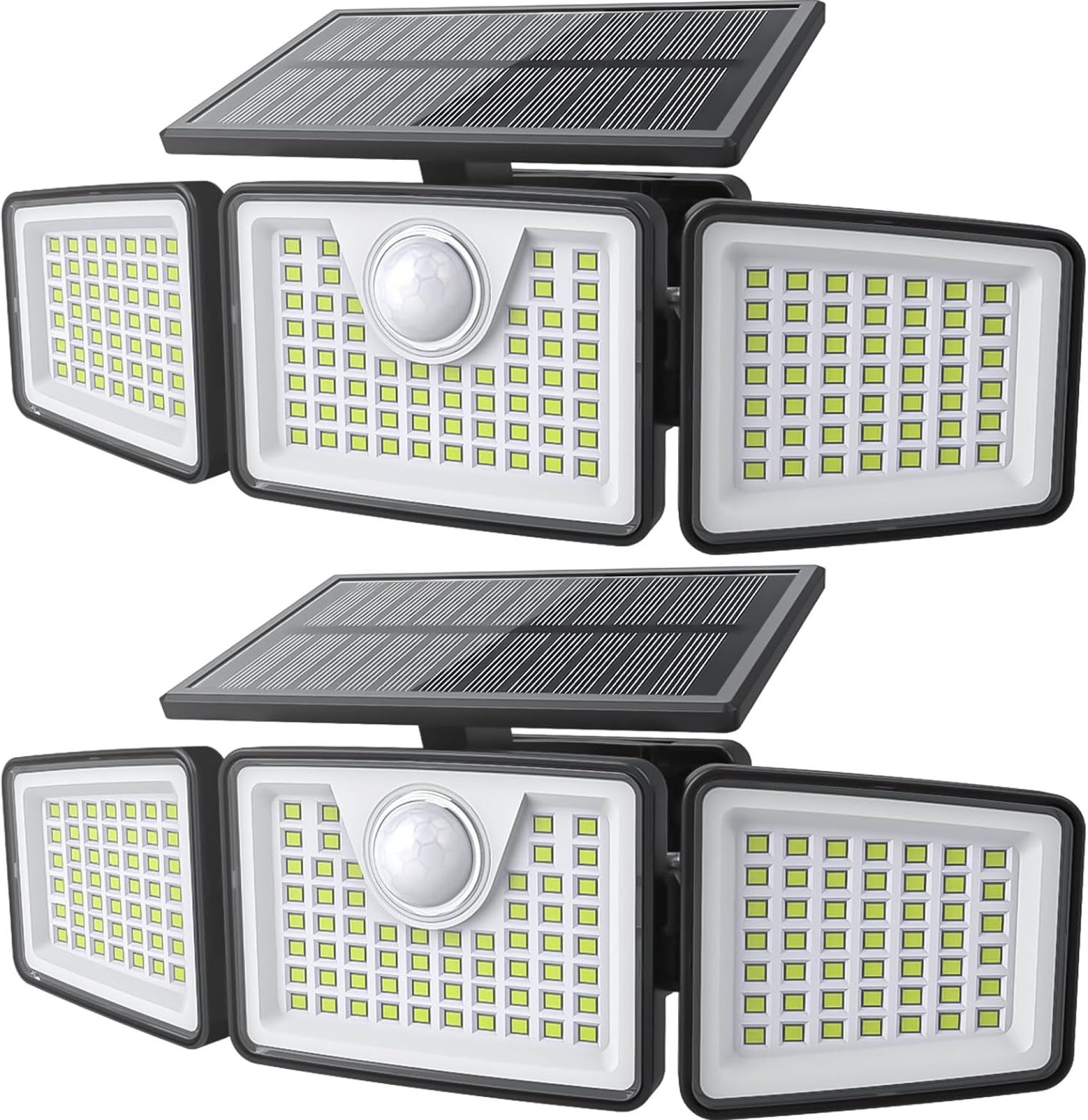 2500LM Solar Lights Outdoor with Motion Sensor,3 Head 270° Wide Angle Street Area Lights,IP65 Waterproof Security Lighting with 3 Modes(Non-Remote,2 Pcs) 2500LM Solar Lights Outdoor with Motion Sensor,3 Head 270° Wide Angle Street Area Lights,IP65 Waterproof Security Lighting with 3 Modes(Non-Remote,2 Pcs)