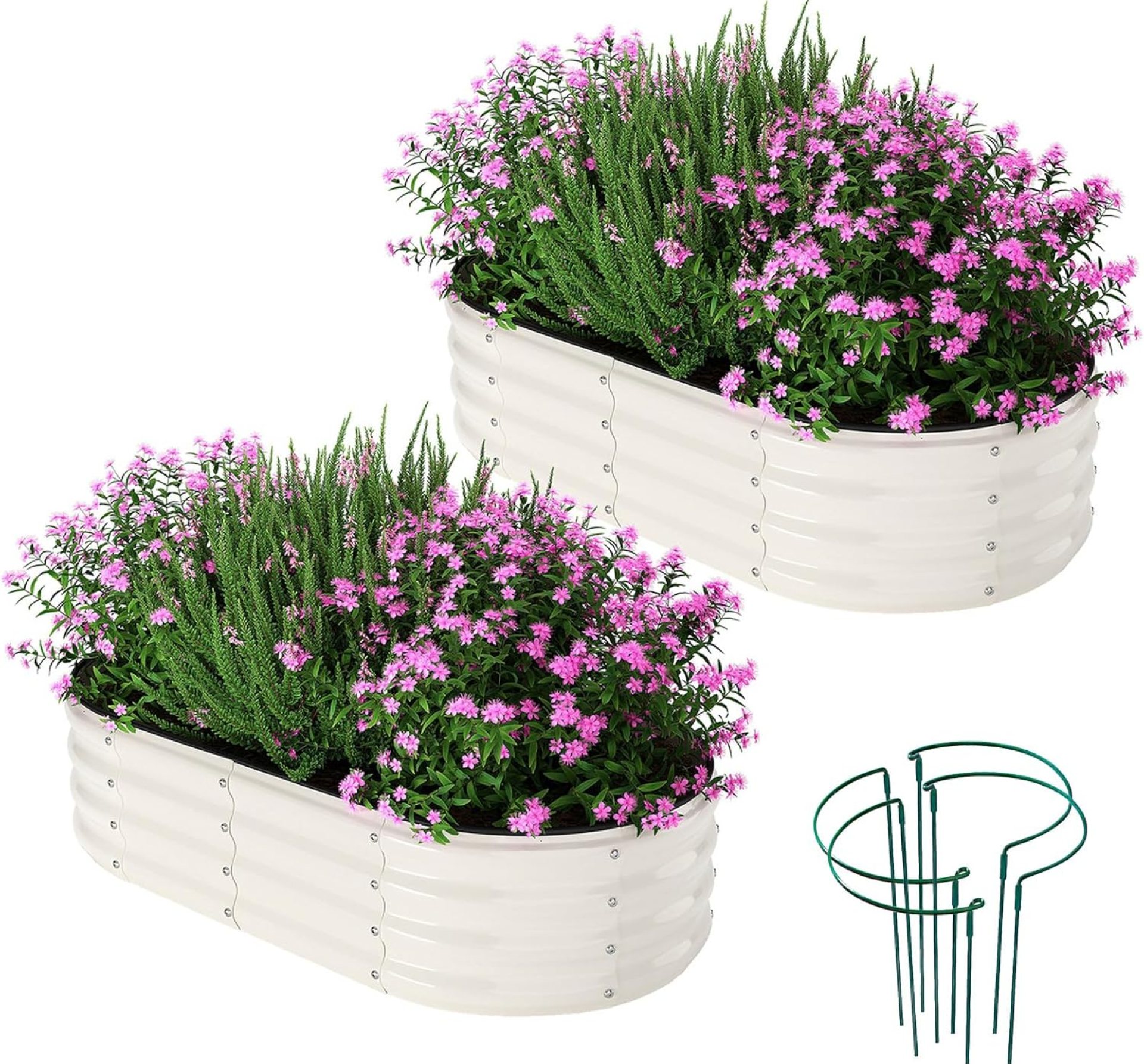 Galvanized Metal Planter Raised Garden Bed Kit for Gardening Outdoor,4x2x1ft 2 Planter Grow Garden Box Raised Flower Bed,Long Vegetable Clearance Herb Raised Garden Beds for Gardening White Galvanized Metal Planter Raised Garden Bed Kit for Gardening Outdoor,4x2x1ft 2 Planter Grow Garden Box Raised Flower Bed,Long Vegetable Clearance Herb Raised Garden Beds for Gardening White
