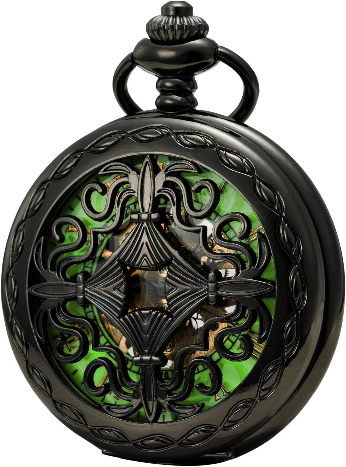 SEWOR Mens Luminous Dial Hand Wind Mechanical Pocket Watch with Brand Leather Gift Box (Stand Up Black) SEWOR Mens Luminous Dial Hand Wind Mechanical Pocket Watch with Brand Leather Gift Box (Stand Up Black)