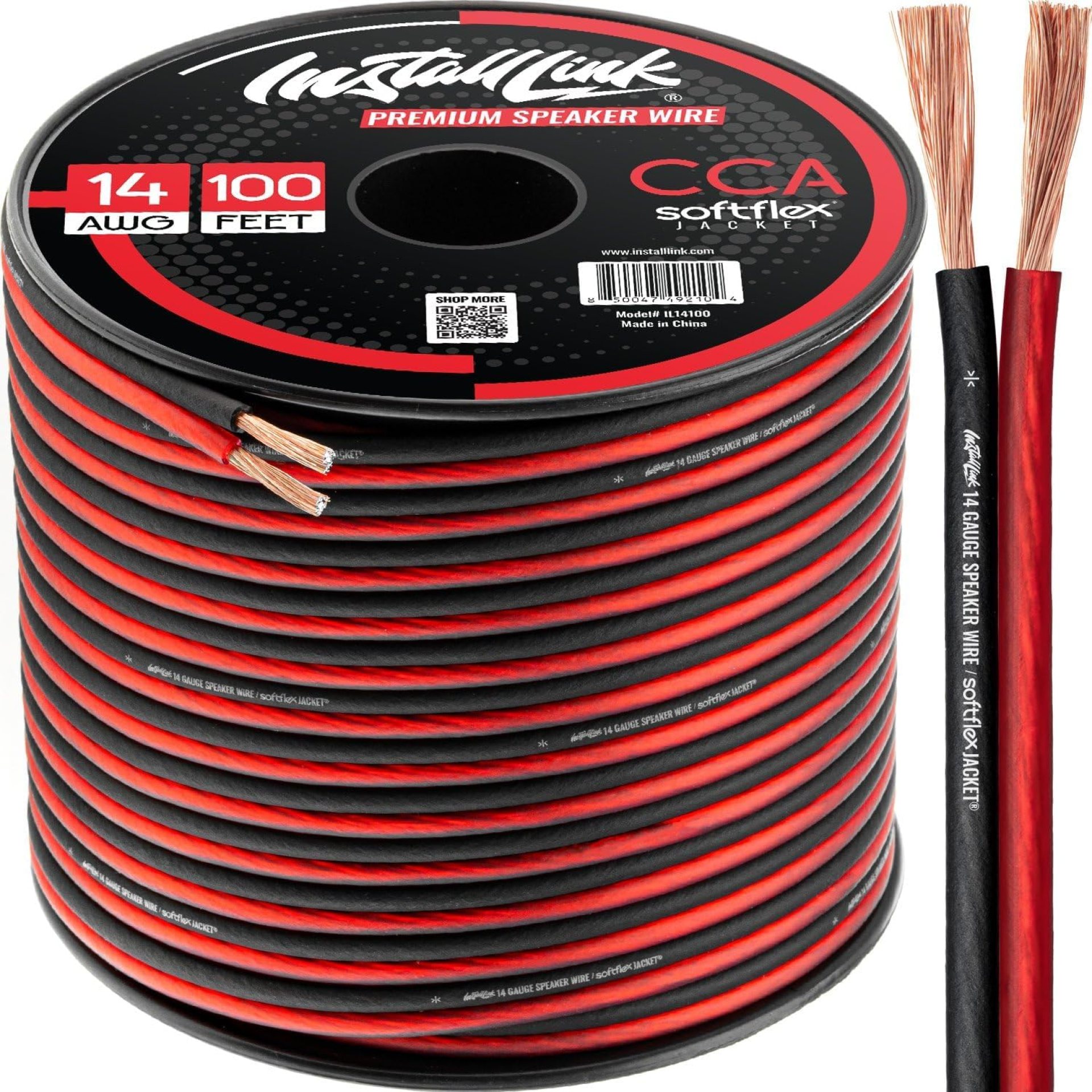 Install Link 14 Gauge Speaker Wire (Speaker Cable) for Car, Home or RV Audio Cable, 100ft, CCA Install Link 14 Gauge Speaker Wire (Speaker Cable) for Car, Home or RV Audio Cable, 100ft, CCA