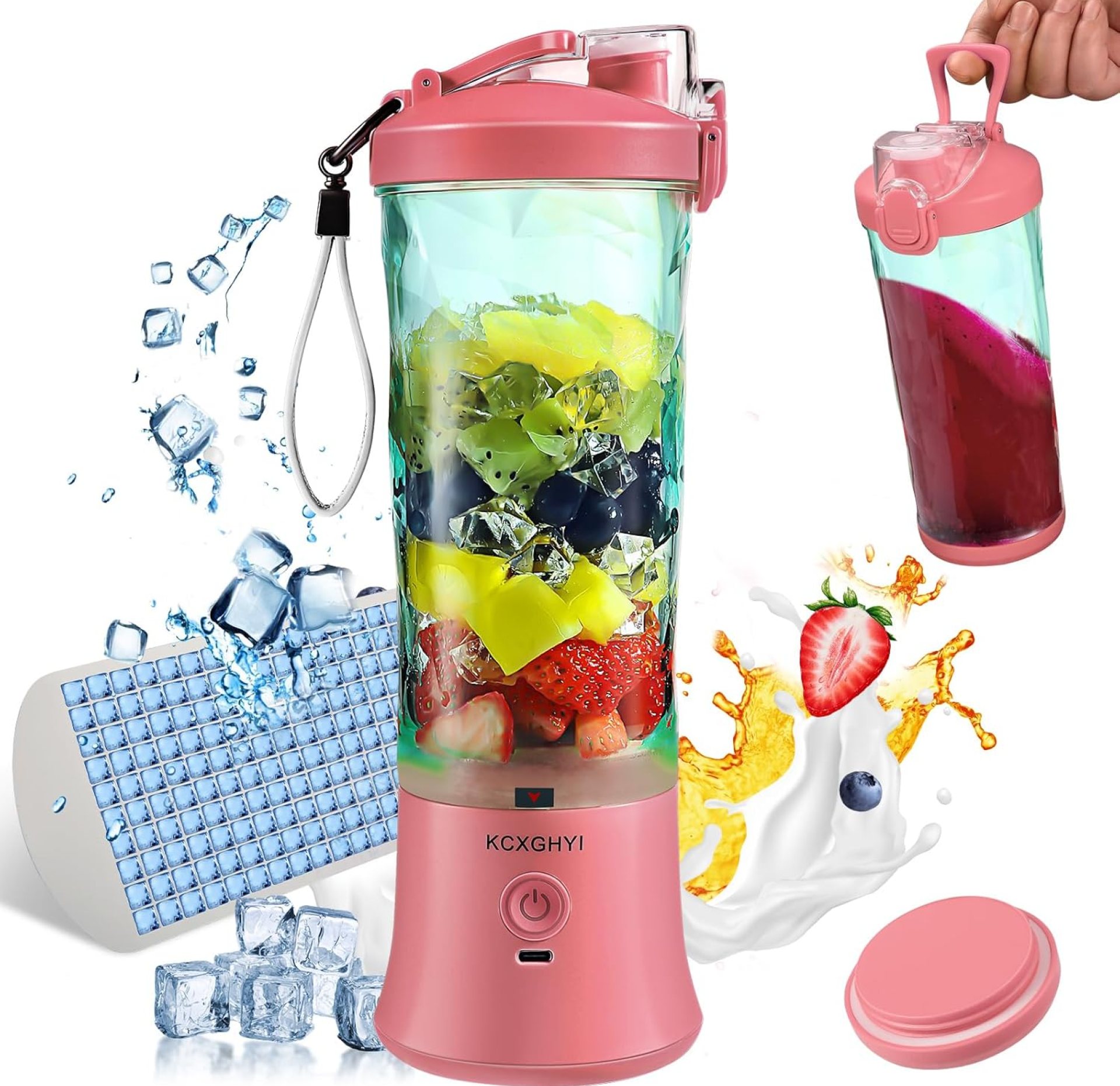 Portable Blender for Smoothies, Freshly Squeezed Juices, Milk shakes and Baby food, 20 oz BPA Free, Suitable for Outdoor Sports, Family, Travel. (pink) Portable Blender for Smoothies, Freshly Squeezed Juices, Milk shakes and Baby food, 20 oz BPA Free, Suitable for Outdoor Sports, Family, Travel. (pink)