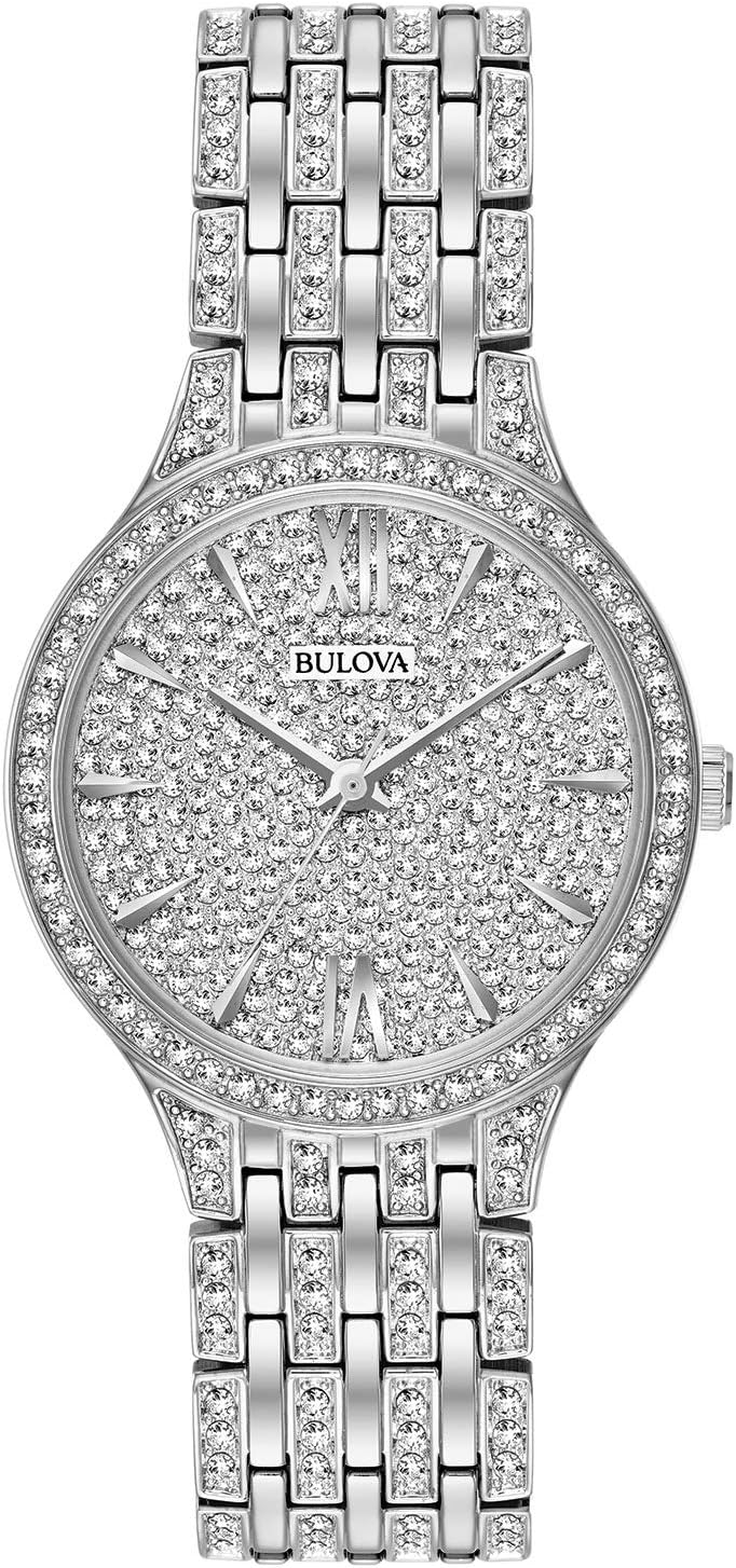 Bulova Crystal Pave 3-Hand Quartz Slim Case Watch Bulova Crystal Pave 3-Hand Quartz Slim Case Watch