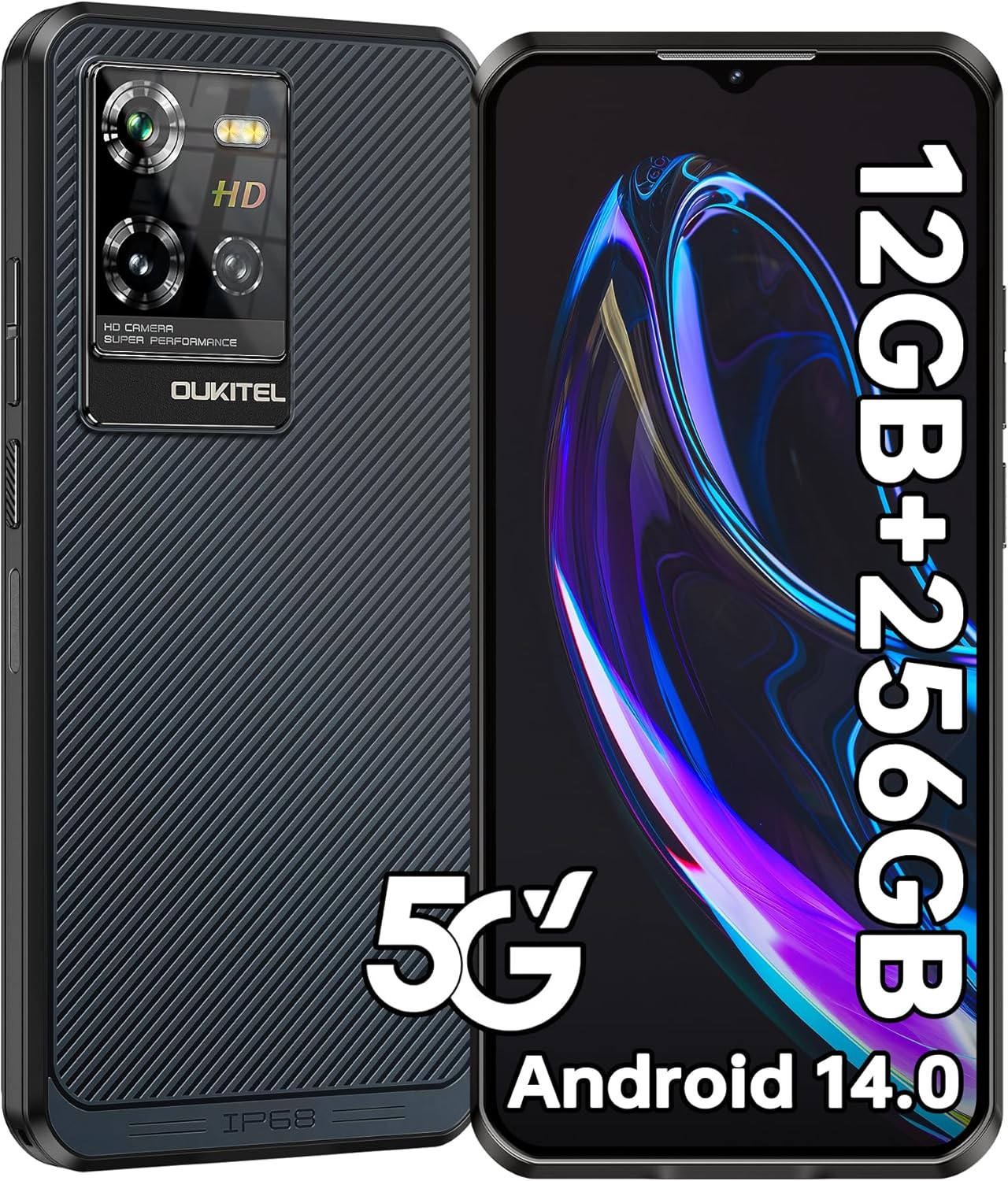 OUKITEL WP50 Rugged Phone Unlocked 5G-12GB RAM+256GB ROM Cell Phones, 6.6″ Screen, 48MP Camera, 6500mAh Battery Smartphone, 5G Dual SIM Android 14 IP68/IP69K Waterproof Phone, NFC/GPS/T-Mobile, Blue OUKITEL WP50 Rugged Phone Unlocked 5G-12GB RAM+256GB ROM Cell Phones, 6.6″ Screen, 48MP Camera, 6500mAh Battery Smartphone, 5G Dual SIM Android 14 IP68/IP69K Waterproof Phone, NFC/GPS/T-Mobile, Blue