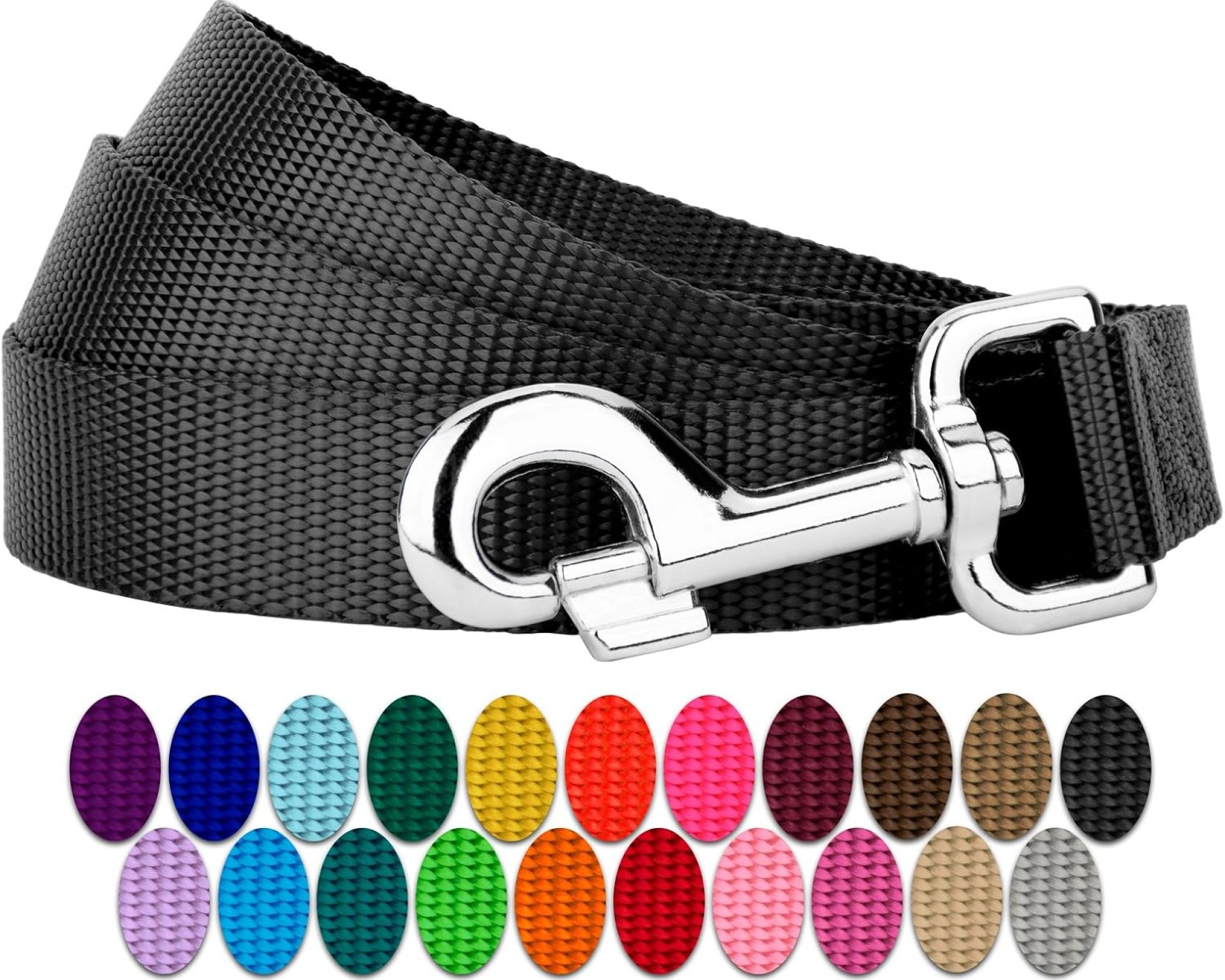 Country Brook Petz 1″ Wide Heavy-Duty Nylon Leash for Dogs – Traditional Style Durable Leash with Easy-to-Use Snap – Made in The USA, Black, 6 Foot Country Brook Petz 1″ Wide Heavy-Duty Nylon Leash for Dogs – Traditional Style Durable Leash with Easy-to-Use Snap – Made in The USA, Black, 6 Foot