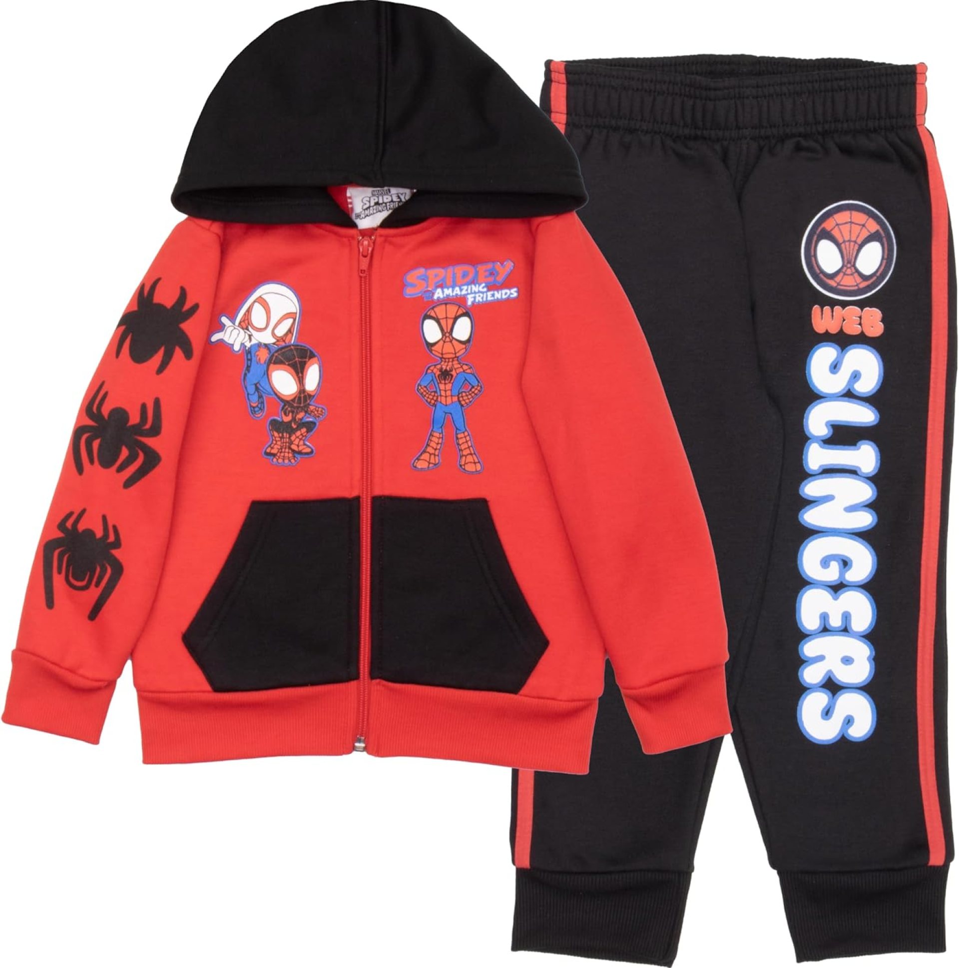 Marvel Spidey and His Amazing Friends Boys 2 Piece Fleece Set – Spiderman Zip Up Hoodie and Joggers 2-Pack Bundle for Kids Marvel Spidey and His Amazing Friends Boys 2 Piece Fleece Set – Spiderman Zip Up Hoodie and Joggers 2-Pack Bundle for Kids