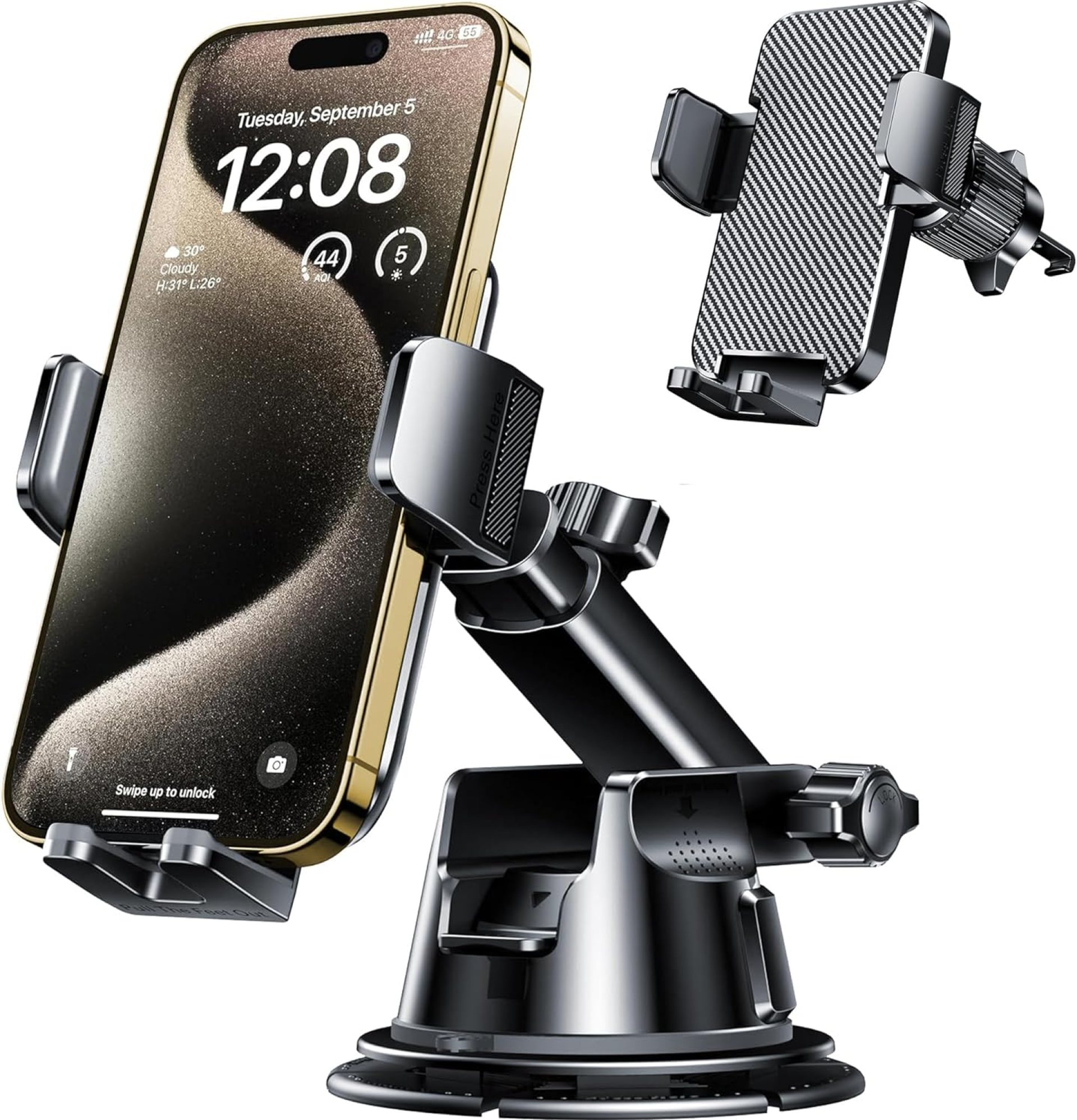 Qifutan Dash Mounted Holders Phone Holders for Your Car Phone Mount for Car Windshield Dashboard Air Vent Universal Hands Free Automobile Cell Phone Holder Fit for iPhone Smartphone Qifutan Dash Mounted Holders Phone Holders for Your Car Phone Mount for Car Windshield Dashboard Air Vent Universal Hands Free Automobile Cell Phone Holder Fit for iPhone Smartphone