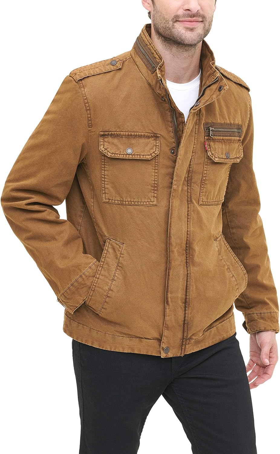 Levi’s Mens Washed Cotton Military Jacket (Regular & Big & Tall Sizes) Levi’s Mens Washed Cotton Military Jacket (Regular & Big & Tall Sizes)