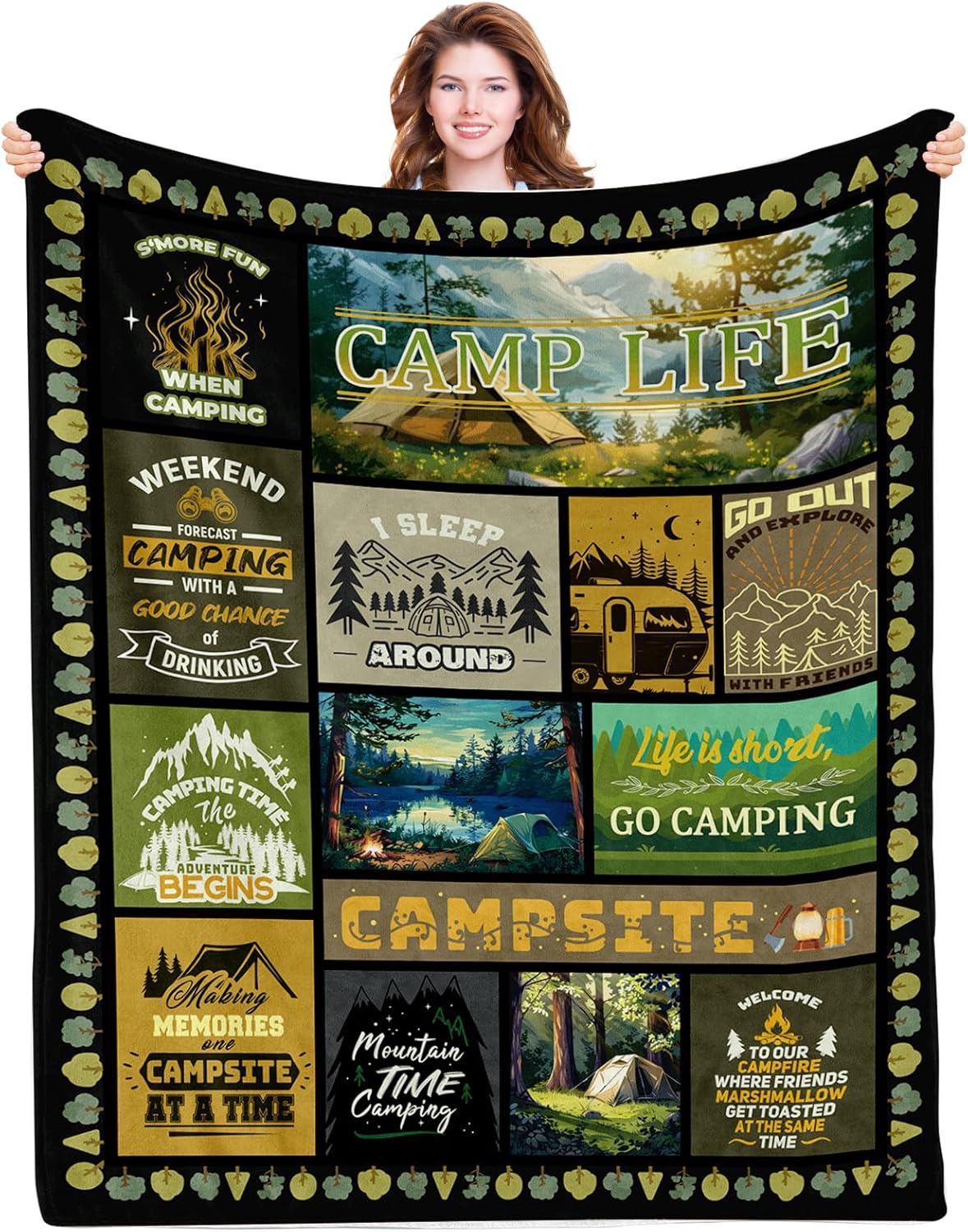 Camping Gifts, Camping Blanket, Camping Gifts for Women, Camping Stuff, Camping Gifts for Men, Cool Camping Gifts, Gifts for Campers on Birthday Christmas Thanksgiving 40X50 in Camping Gifts, Camping Blanket, Camping Gifts for Women, Camping Stuff, Camping Gifts for Men, Cool Camping Gifts, Gifts for Campers on Birthday Christmas Thanksgiving 40X50 in