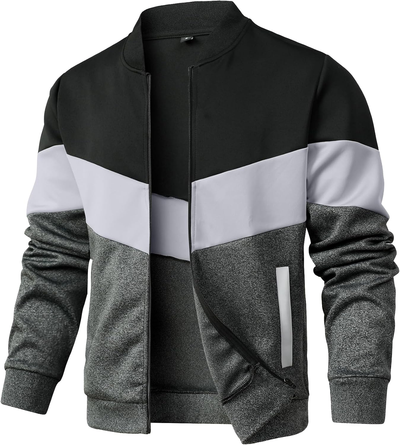 HYPESTFIT Mens Lightweight Jacket Casual Bomber Jacket Color Block Varsity Coat HYPESTFIT Mens Lightweight Jacket Casual Bomber Jacket Color Block Varsity Coat