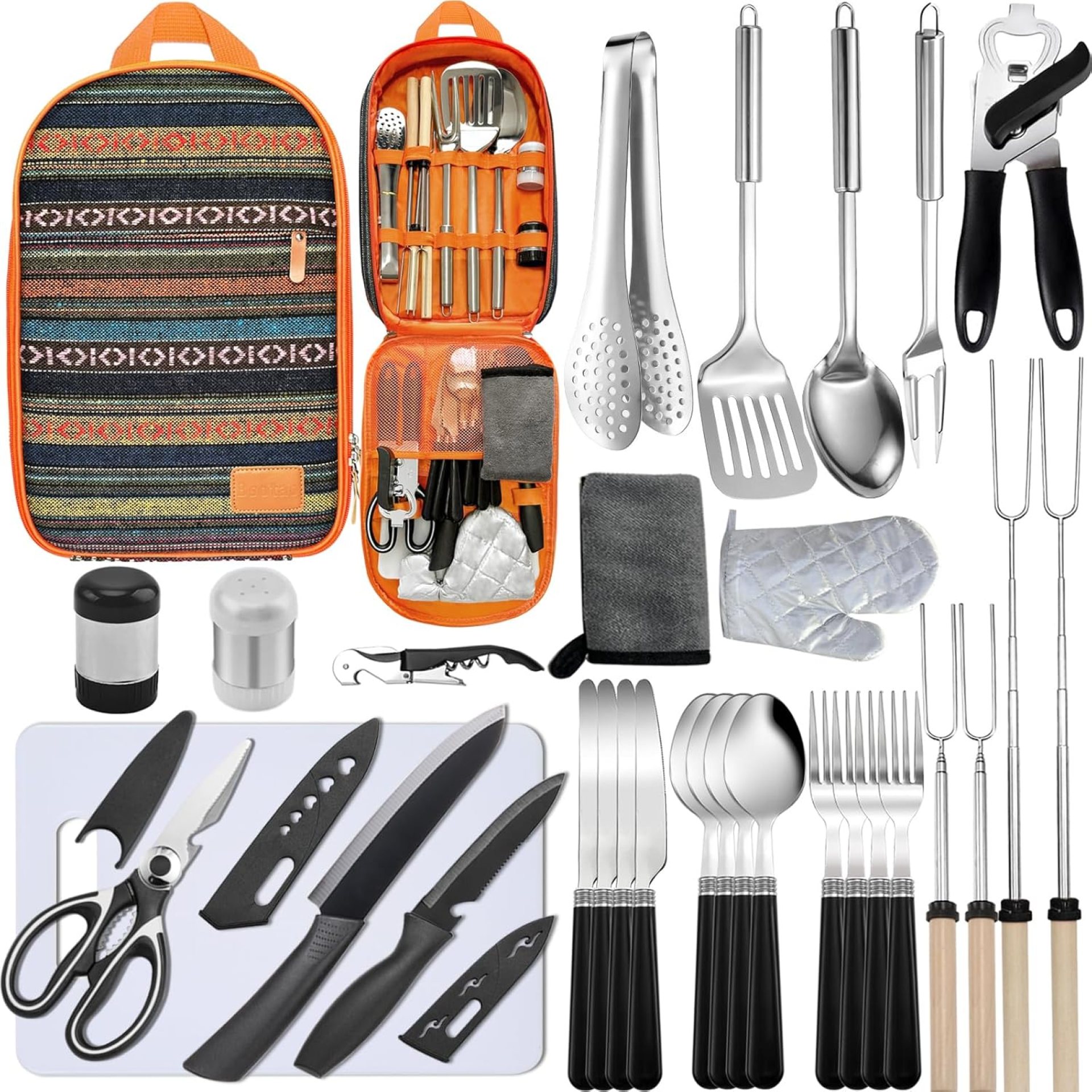 Camping Cooking Utensils Set – Camping Utensil Set Car Camping Cooking Essentials Gear for Camp Kitchen Cooking and Grilling, Stainless Steel & Silicone Ideal Gift for RV Tent Camper Camping Cooking Utensils Set – Camping Utensil Set Car Camping Cooking Essentials Gear for Camp Kitchen Cooking and Grilling, Stainless Steel & Silicone Ideal Gift for RV Tent Camper