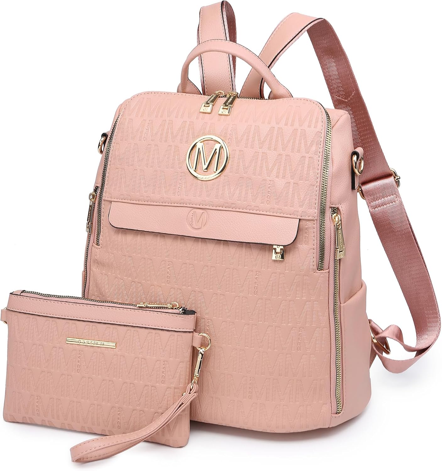 MKP COLLECTION Women Fashion Backpack Purse Multi Pockets Anti-Theft Rucksack Travel Shoulder Bag Handbag Set 2pcs MKP COLLECTION Women Fashion Backpack Purse Multi Pockets Anti-Theft Rucksack Travel Shoulder Bag Handbag Set 2pcs
