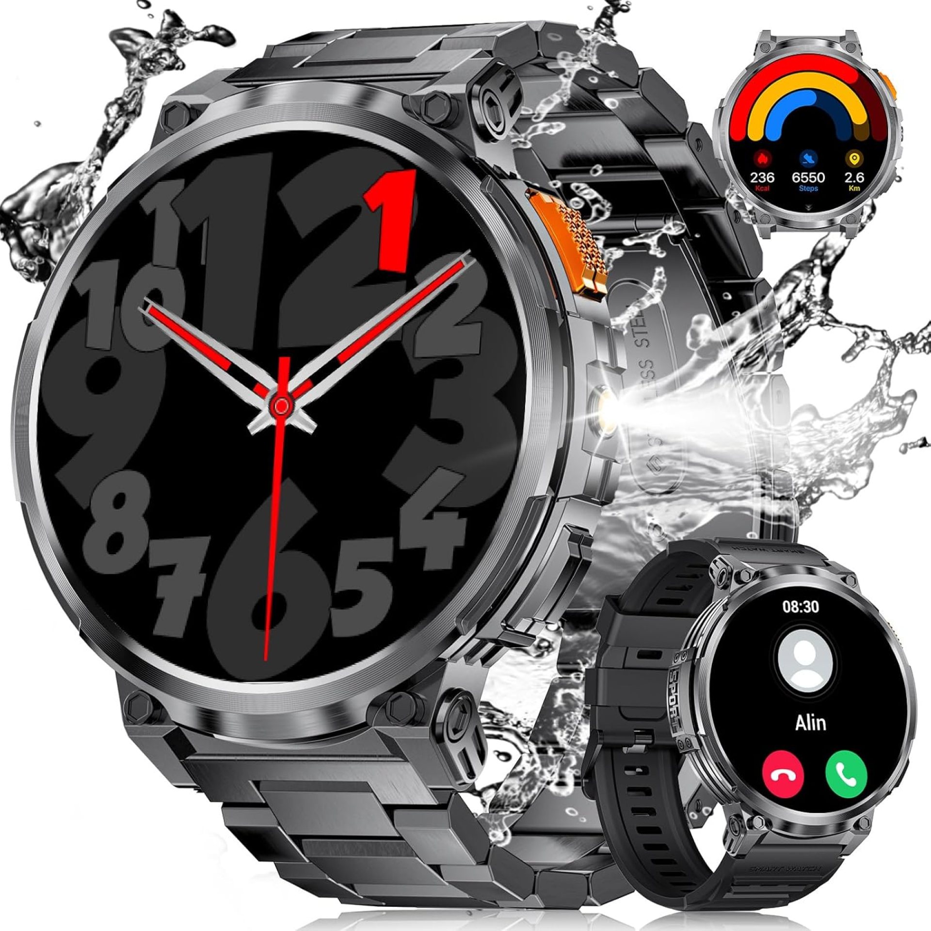 LIGE Smart Watch with 730mAh Battery, 1.85″ HD IPS Screen Android Smart Watch with Bluetooth Voice Call/Waterproof IP68/Sleep Monitoring/Heart Rate Monitoring, Android iOS Smart Watches for Men LIGE Smart Watch with 730mAh Battery, 1.85″ HD IPS Screen Android Smart Watch with Bluetooth Voice Call/Waterproof IP68/Sleep Monitoring/Heart Rate Monitoring, Android iOS Smart Watches for Men