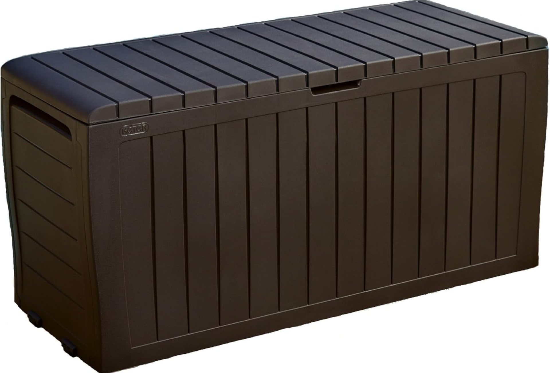 Keter Marvel Plus 71 Gallon Resin Outdoor Storage Box for Patio Storage Box Cushions, Throw Pillows, Garden Tools and Pool Floats, Brown Keter Marvel Plus 71 Gallon Resin Outdoor Storage Box for Patio Storage Box Cushions, Throw Pillows, Garden Tools and Pool Floats, Brown