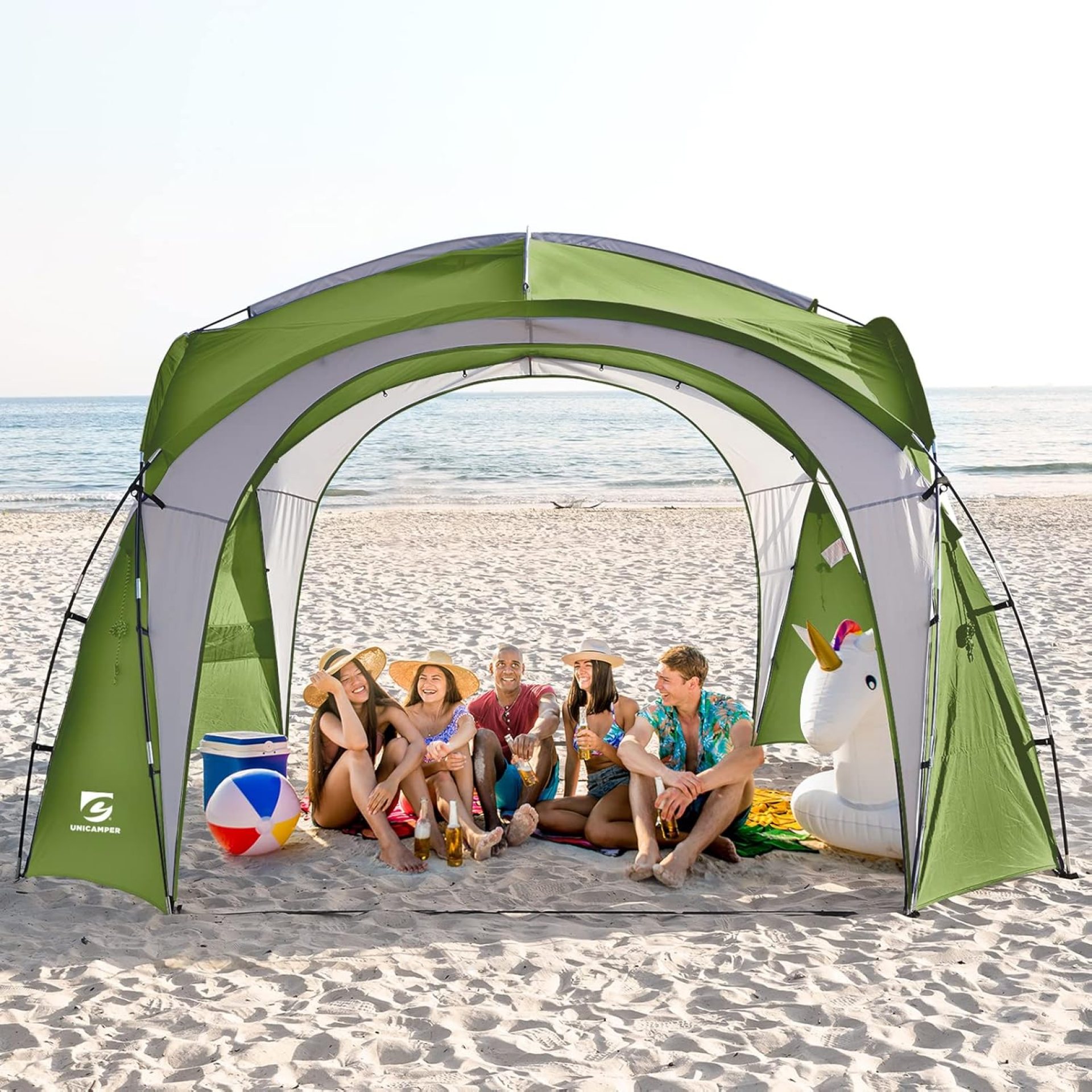 Beach Tent 12 X 12ft Large UPF50+ Pop Up Canopy with 2-Pcs Side Wall, Sun Shelter Rainproof, Waterproof for Camping Trips, Backyard Fun, Fishing, Parties, Or Picnics(Green) Beach Tent 12 X 12ft Large UPF50+ Pop Up Canopy with 2-Pcs Side Wall, Sun Shelter Rainproof, Waterproof for Camping Trips, Backyard Fun, Fishing, Parties, Or Picnics(Green)