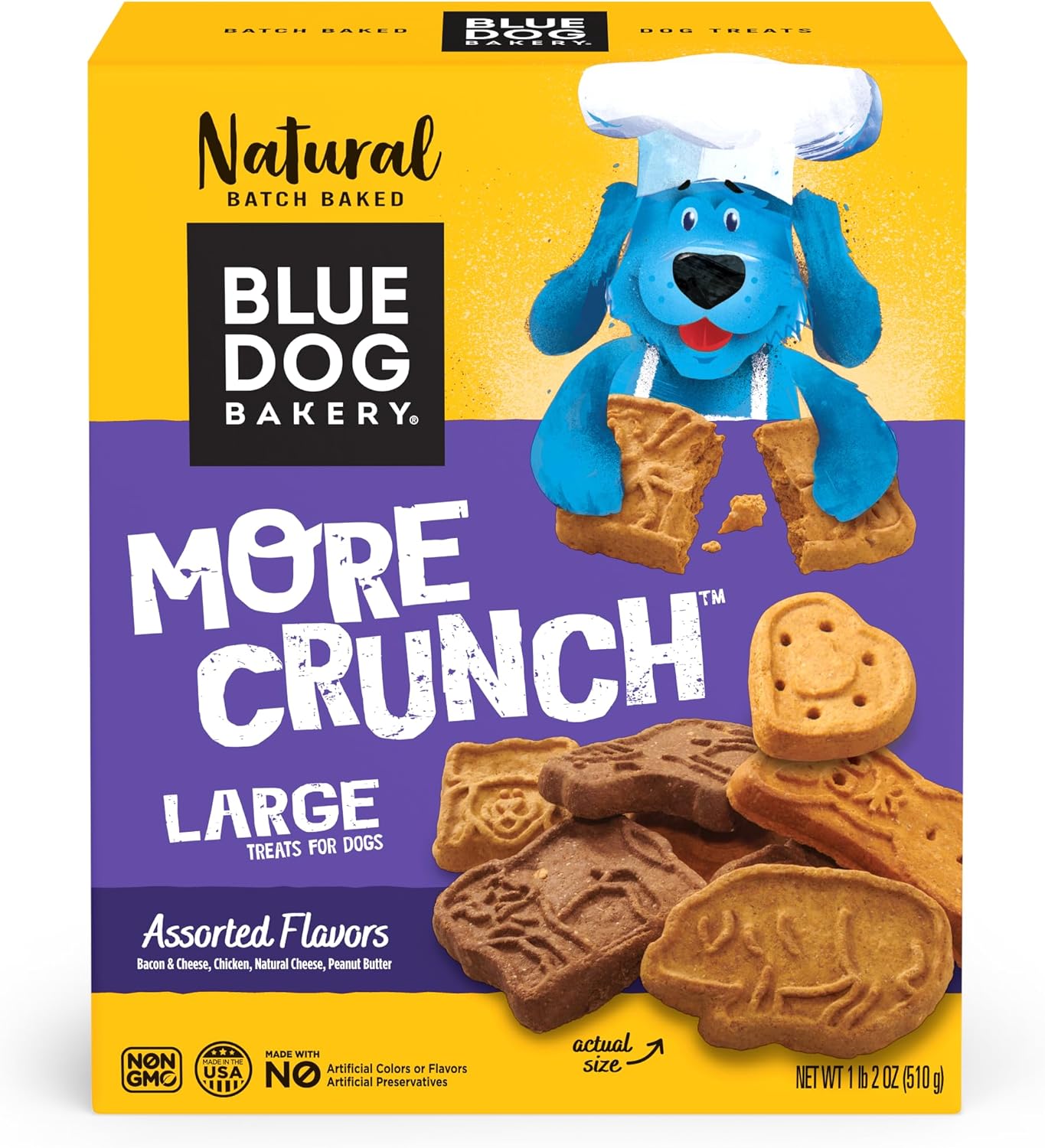Blue Dog Bakery Natural Dog Treats, More Crunch Large, Assorted Flavors, 18oz Box, 1 Box Blue Dog Bakery Natural Dog Treats, More Crunch Large, Assorted Flavors, 18oz Box, 1 Box