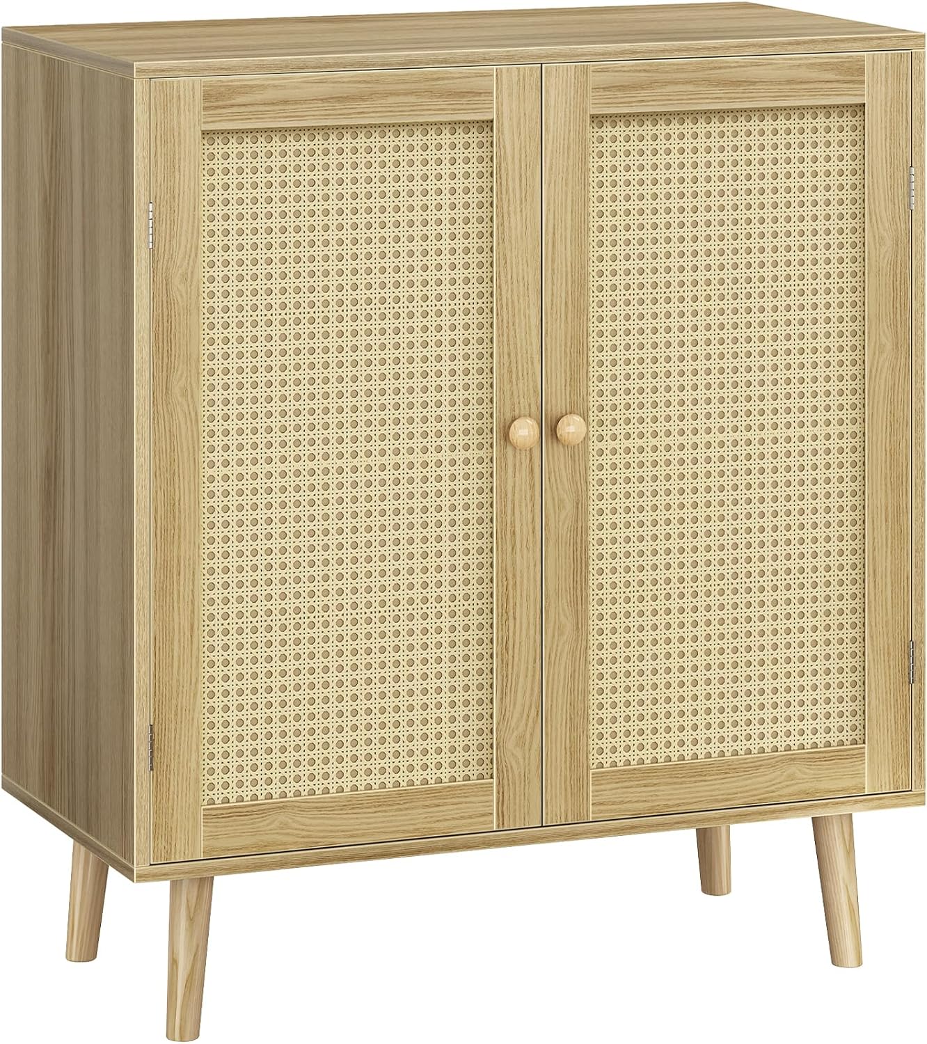 Huuger Buffet Cabinet with Storage, Storage Cabinet with PE Rattan Decor Doors, Accent Sideboard Buffet with Solid Wood Feet, for Hallway, Entry, Living Room, Natural Huuger Buffet Cabinet with Storage, Storage Cabinet with PE Rattan Decor Doors, Accent Sideboard Buffet with Solid Wood Feet, for Hallway, Entry, Living Room, Natural