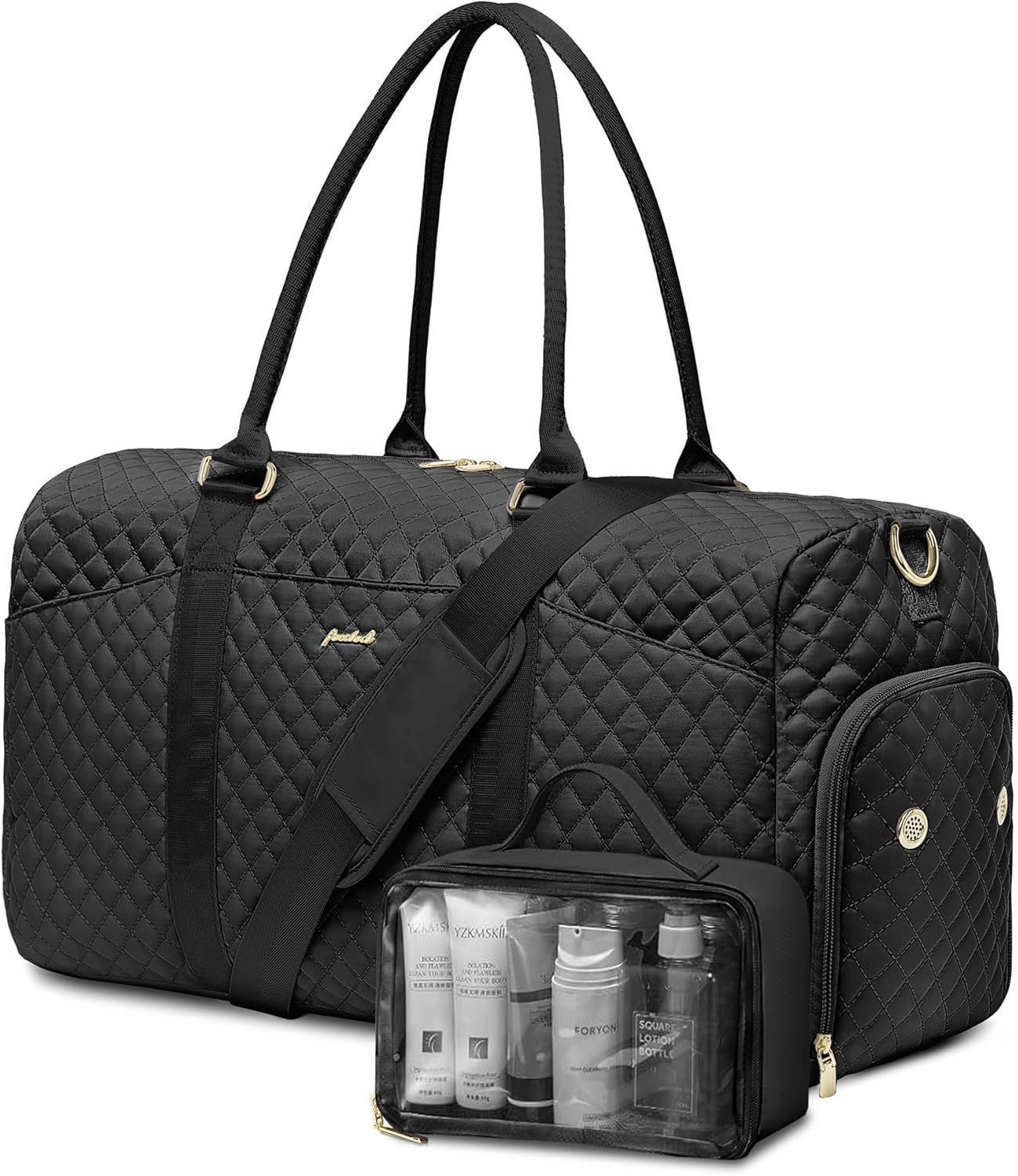 Women Weekender Travel Duffle Bag: Travel Duffel Overnight Bags with Shoe Compartment Large Carry on Tote Bag with Toiletry Bag Weekend Traveling Yoga Gym Hospital Bag for Women with Wet Pocket Black Women Weekender Travel Duffle Bag: Travel Duffel Overnight Bags with Shoe Compartment Large Carry on Tote Bag with Toiletry Bag Weekend Traveling Yoga Gym Hospital Bag for Women with Wet Pocket Black