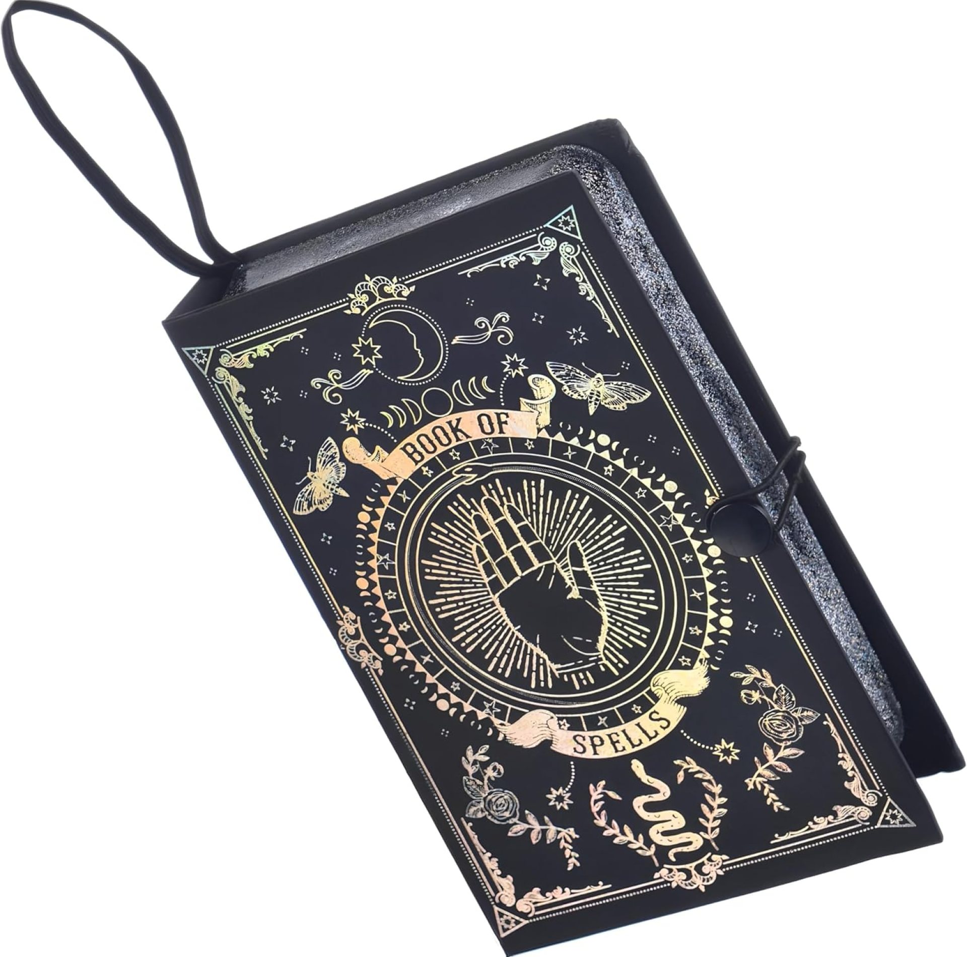 Magical Themed Book of Spells Cellphone and Wallet Holder – 1 Count – Enchanting Halloween Accessory & Multi-purpose Holder Ideal for Halloween Events Magical Themed Book of Spells Cellphone and Wallet Holder – 1 Count – Enchanting Halloween Accessory & Multi-purpose Holder Ideal for Halloween Events