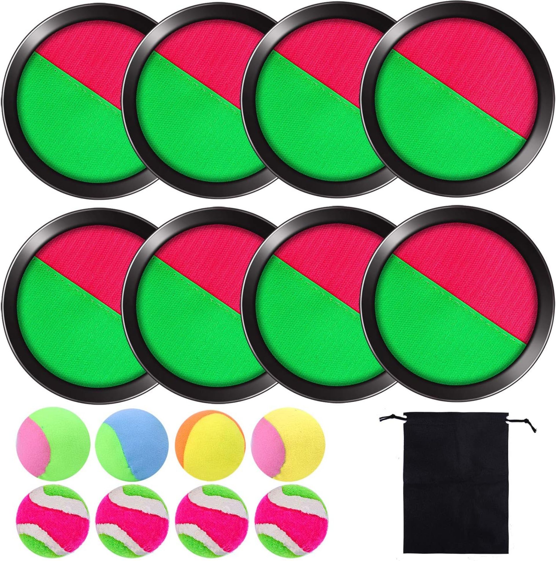 Cooraby Toss and Catch Paddle Game Disc 4 Set Paddle Toss and Catch Ball Sport Game Suitable for Sports, Beach and Party Favor with Storage Bag, 8 Paddles and 8 Balls Cooraby Toss and Catch Paddle Game Disc 4 Set Paddle Toss and Catch Ball Sport Game Suitable for Sports, Beach and Party Favor with Storage Bag, 8 Paddles and 8 Balls