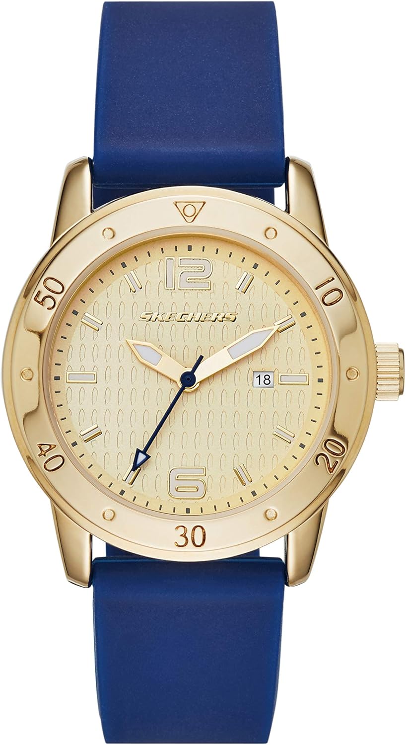 Skechers Women’s Redondo Quartz Three-Hand Date Watch, Color: Gold, Navy (Model: SR6052) Skechers Women’s Redondo Quartz Three-Hand Date Watch, Color: Gold, Navy (Model: SR6052)