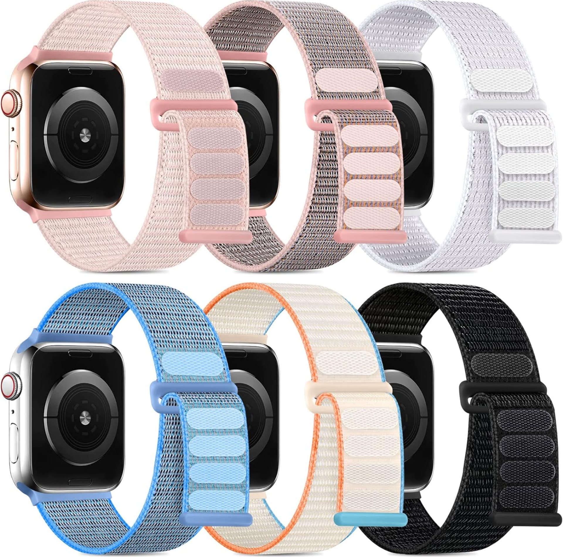 WJK Stretchy Nylon Straps Compatible with Apple Watch bands 38mm 40mm 41mm 42mm 44mm 45mm 46mm 49mm for Women Men. Breathable Braided Band for iWatch SE Ultra 2 Series 10 9 8 7 6 5 4 3 2 1, 6 Pack WJK Stretchy Nylon Straps Compatible with Apple Watch bands 38mm 40mm 41mm 42mm 44mm 45mm 46mm 49mm for Women Men. Breathable Braided Band for iWatch SE Ultra 2 Series 10 9 8 7 6 5 4 3 2 1, 6 Pack