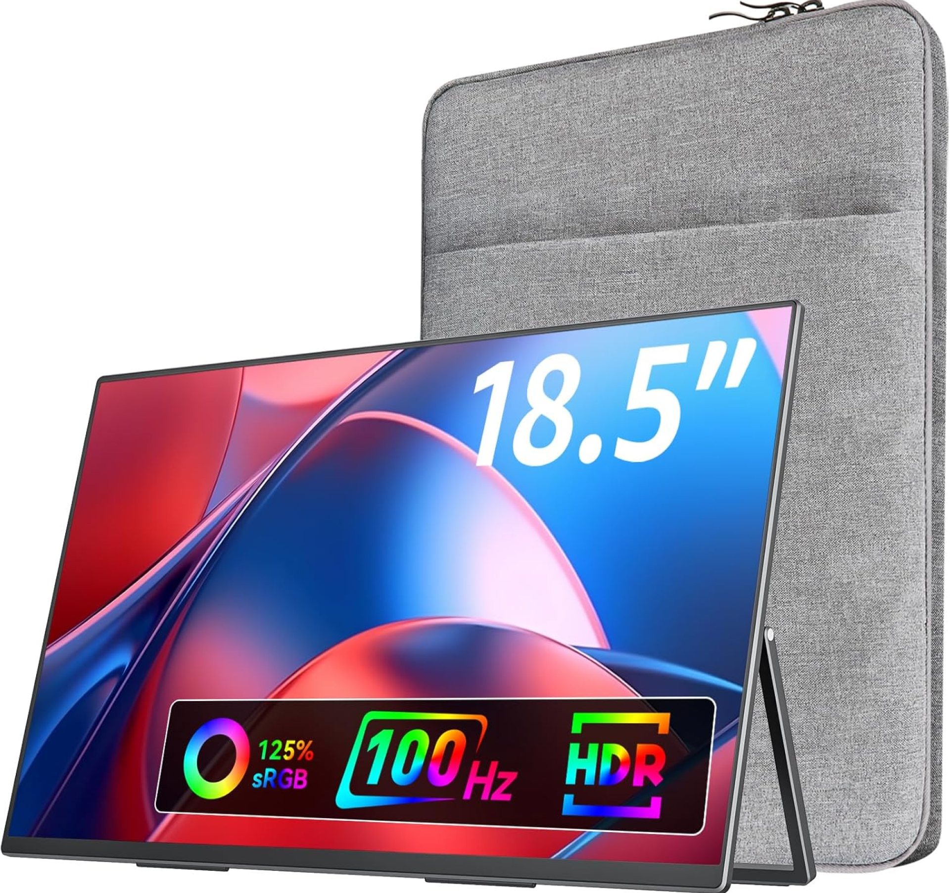 VisionOwl Large Portable Monitor-18.5 Inch Computer Gaming Display 100Hz 125% sRGB FHD 1080P USB-C HDMI IPS Screen for Laptop Mac Surface PC PS4/PS5 Xbox Built-in Kickstand, Speakers, VESA Mountable VisionOwl Large Portable Monitor-18.5 Inch Computer Gaming Display 100Hz 125% sRGB FHD 1080P USB-C HDMI IPS Screen for Laptop Mac Surface PC PS4/PS5 Xbox Built-in Kickstand, Speakers, VESA Mountable