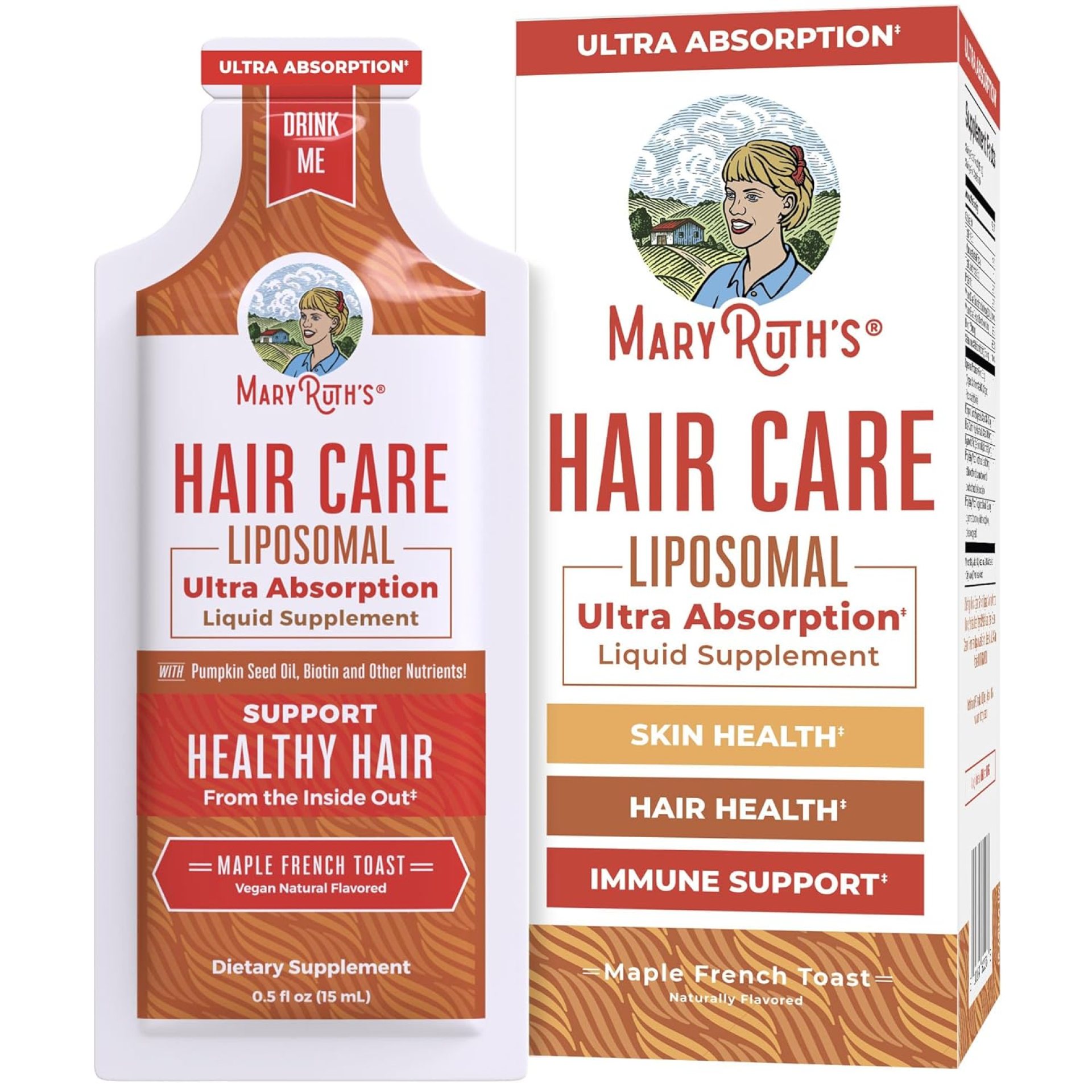 MaryRuth Organics Hair Growth Vitamins, Sugar & Gluten Free, Liquid Hair Vitamins with Vitamin D3, Vitamin E Biotin Hyaluronic Acid, Selenium for Hair & Skin Care Vegan, Non-GMO, 14-0.5 Fl Oz Pouches MaryRuth Organics Hair Growth Vitamins, Sugar & Gluten Free, Liquid Hair Vitamins with Vitamin D3, Vitamin E Biotin Hyaluronic Acid, Selenium for Hair & Skin Care Vegan, Non-GMO, 14-0.5 Fl Oz Pouches