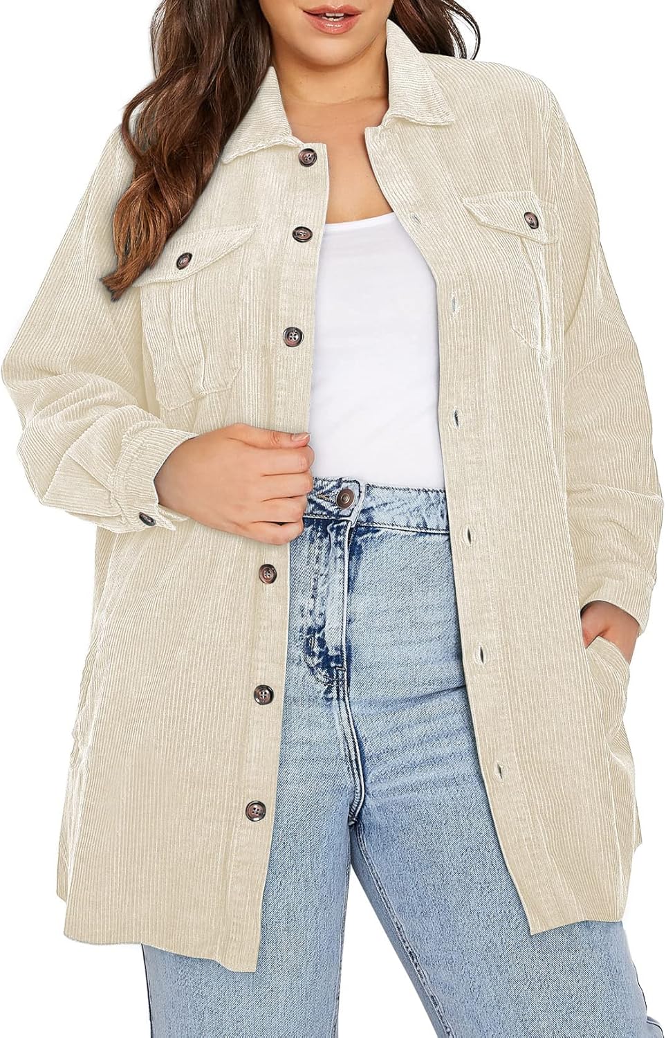 Eytino Womens Plus Size Long Sleeve Button Down Boyfriend Shirts Casual Plaid Shacket Jacket Coats(1X-5X) Eytino Womens Plus Size Long Sleeve Button Down Boyfriend Shirts Casual Plaid Shacket Jacket Coats(1X-5X)