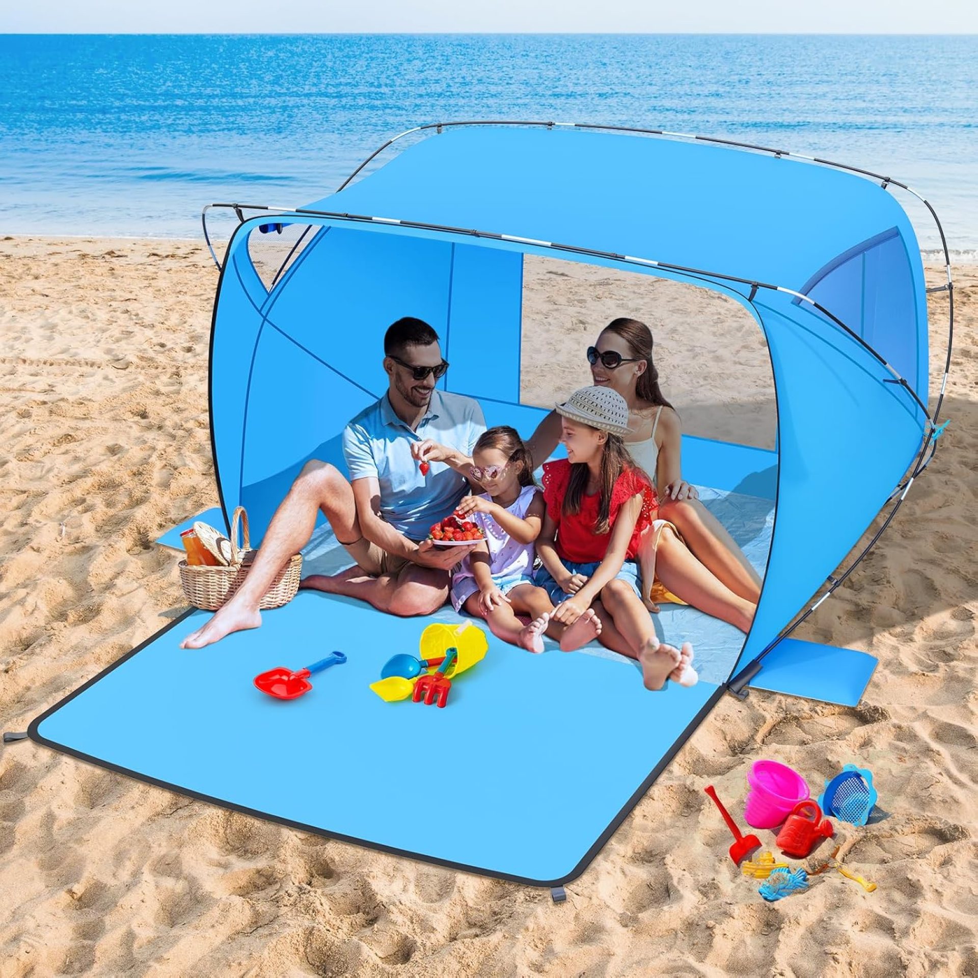 Beach Tent Sun Shelter,4-6 Person Pop Up Beach Tent, Easy Setup UPF 50+ UV Protection Portable Lightweight Beach Cabana Sun Shade Shelter Beach Tent Sun Shelter,4-6 Person Pop Up Beach Tent, Easy Setup UPF 50+ UV Protection Portable Lightweight Beach Cabana Sun Shade Shelter
