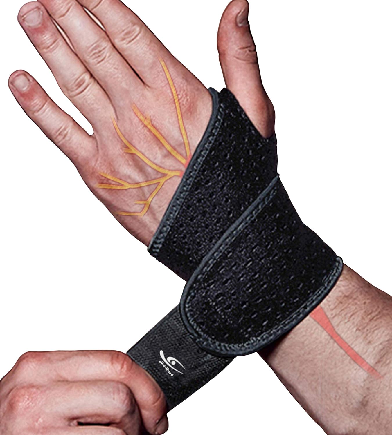 HiRui 2 Pack Wrist Compression Strap and Wrist Brace Sport Wrist Support for Fitness, Weightlifting, Tendonitis, Carpal Tunnel Arthritis, Pain Relief-Wear Anywhere-Adjustable (Black) HiRui 2 Pack Wrist Compression Strap and Wrist Brace Sport Wrist Support for Fitness, Weightlifting, Tendonitis, Carpal Tunnel Arthritis, Pain Relief-Wear Anywhere-Adjustable (Black)