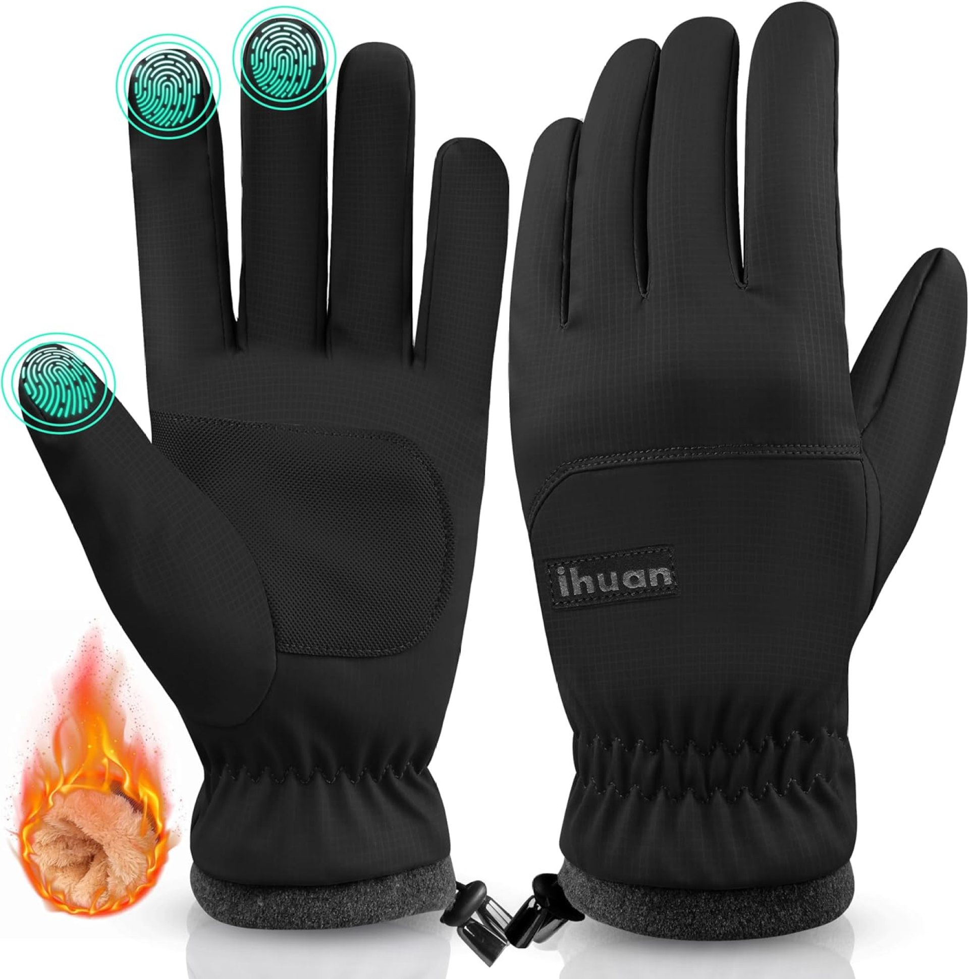 ihuan Winter Waterproof Ski Gloves Men Women, Snow Warm Cycling Cold Weather, Driving Biking Running ihuan Winter Waterproof Ski Gloves Men Women, Snow Warm Cycling Cold Weather, Driving Biking Running