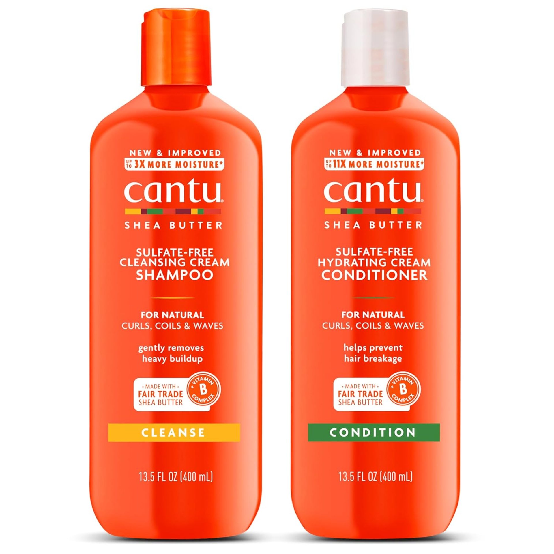 Cantu Shampoo & Conditioner with Shea Butter for Natural Hair, 13.5 fl oz (Pack of 2) Cantu Shampoo & Conditioner with Shea Butter for Natural Hair, 13.5 fl oz (Pack of 2)
