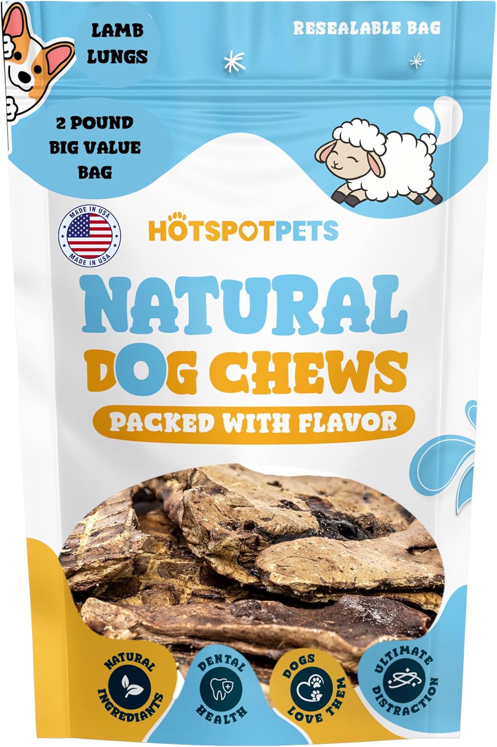 hotspot pets Dehydrated Lamb Lung Dog Treats – 2 Pound Big Bag, All-Natural, Made in USA – High Protein, Low Fat – Slow Roasted Oven Baked A Healthy Rawhide Alternative for All Dogs hotspot pets Dehydrated Lamb Lung Dog Treats – 2 Pound Big Bag, All-Natural, Made in USA – High Protein, Low Fat – Slow Roasted Oven Baked A Healthy Rawhide Alternative for All Dogs