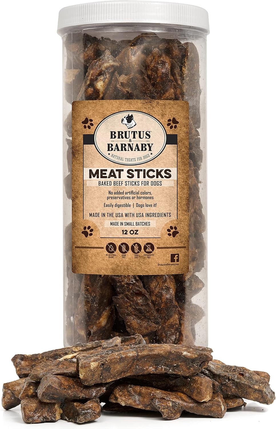 BRUTUS & BARNABY Beef Meat Sticks for Dogs – Thick & Hearty Beef Liver & Lung Dog Treat Made in USA – Protein Packed, Crunchy, Healthy Dog Treats – Grain Free, Rawhide Free, No Additives BRUTUS & BARNABY Beef Meat Sticks for Dogs – Thick & Hearty Beef Liver & Lung Dog Treat Made in USA – Protein Packed, Crunchy, Healthy Dog Treats – Grain Free, Rawhide Free, No Additives