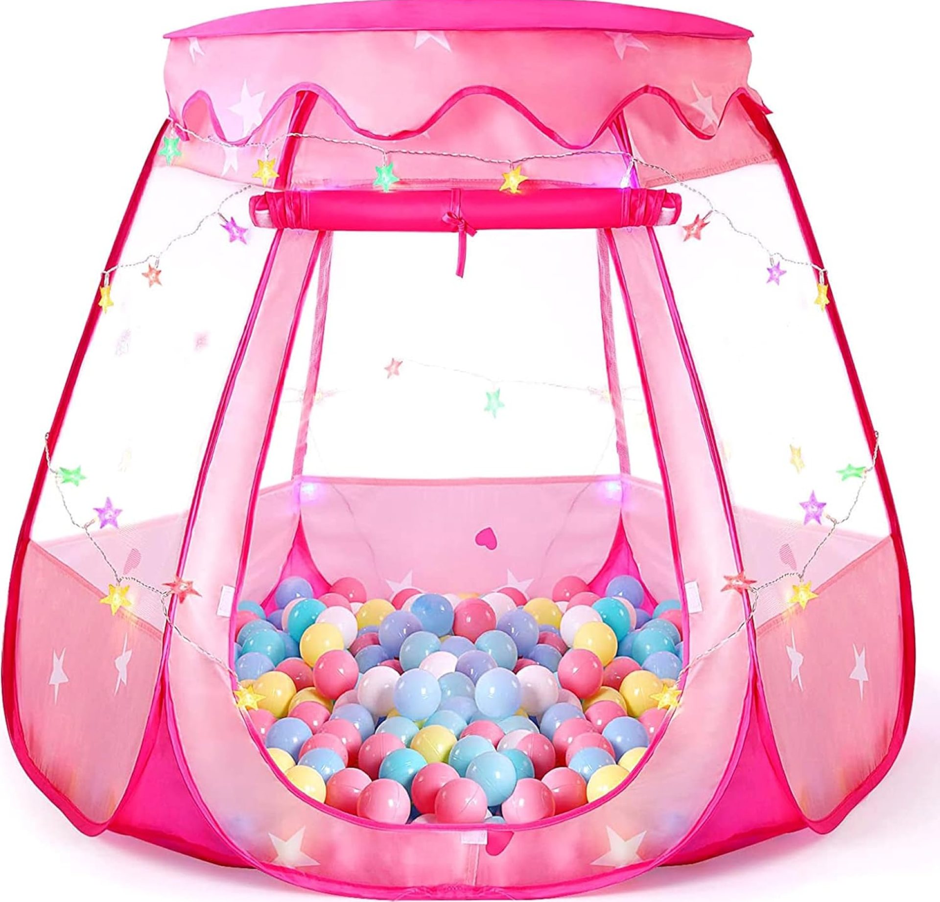 Pop Up Princess Tent with Colorful Star Lights for 1 2 3 Year Old Birthday Gift, 12-18 Months Baby Girl Toys, Foldable Ball Pit with Carrying Bag, Indoor&Outdoor Play Tent for Kids Pop Up Princess Tent with Colorful Star Lights for 1 2 3 Year Old Birthday Gift, 12-18 Months Baby Girl Toys, Foldable Ball Pit with Carrying Bag, Indoor&Outdoor Play Tent for Kids