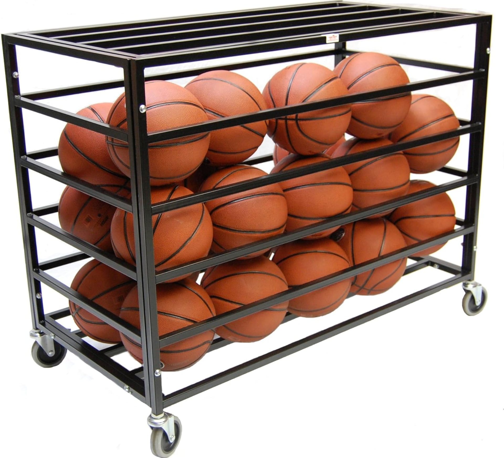 Trigon Sports Sports Lockable Ball Storage Cart, Basketball Storage Bin for Indoor Outdoor, Rolling Exercise Ball Cart Holder for Gym, School, Club Trigon Sports Sports Lockable Ball Storage Cart, Basketball Storage Bin for Indoor Outdoor, Rolling Exercise Ball Cart Holder for Gym, School, Club