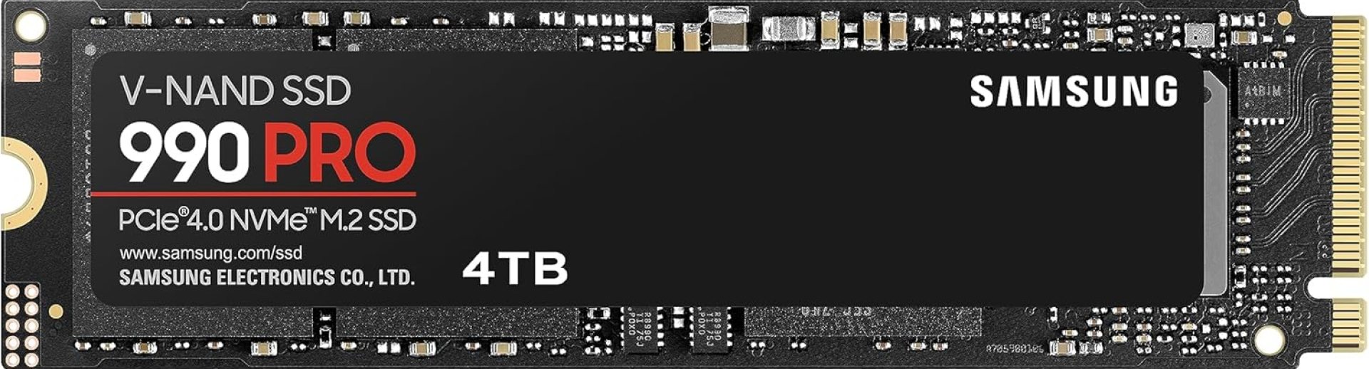 SAMSUNG 990 PRO SSD 4TB PCIe 4.0 M.2 2280 Internal Solid State Hard Drive, Seq. Read Speeds Up to 7,450 MB/s for High End Computing, Gaming, and Heavy Duty Workstations, MZ-V9P4T0B/AM SAMSUNG 990 PRO SSD 4TB PCIe 4.0 M.2 2280 Internal Solid State Hard Drive, Seq. Read Speeds Up to 7,450 MB/s for High End Computing, Gaming, and Heavy Duty Workstations, MZ-V9P4T0B/AM