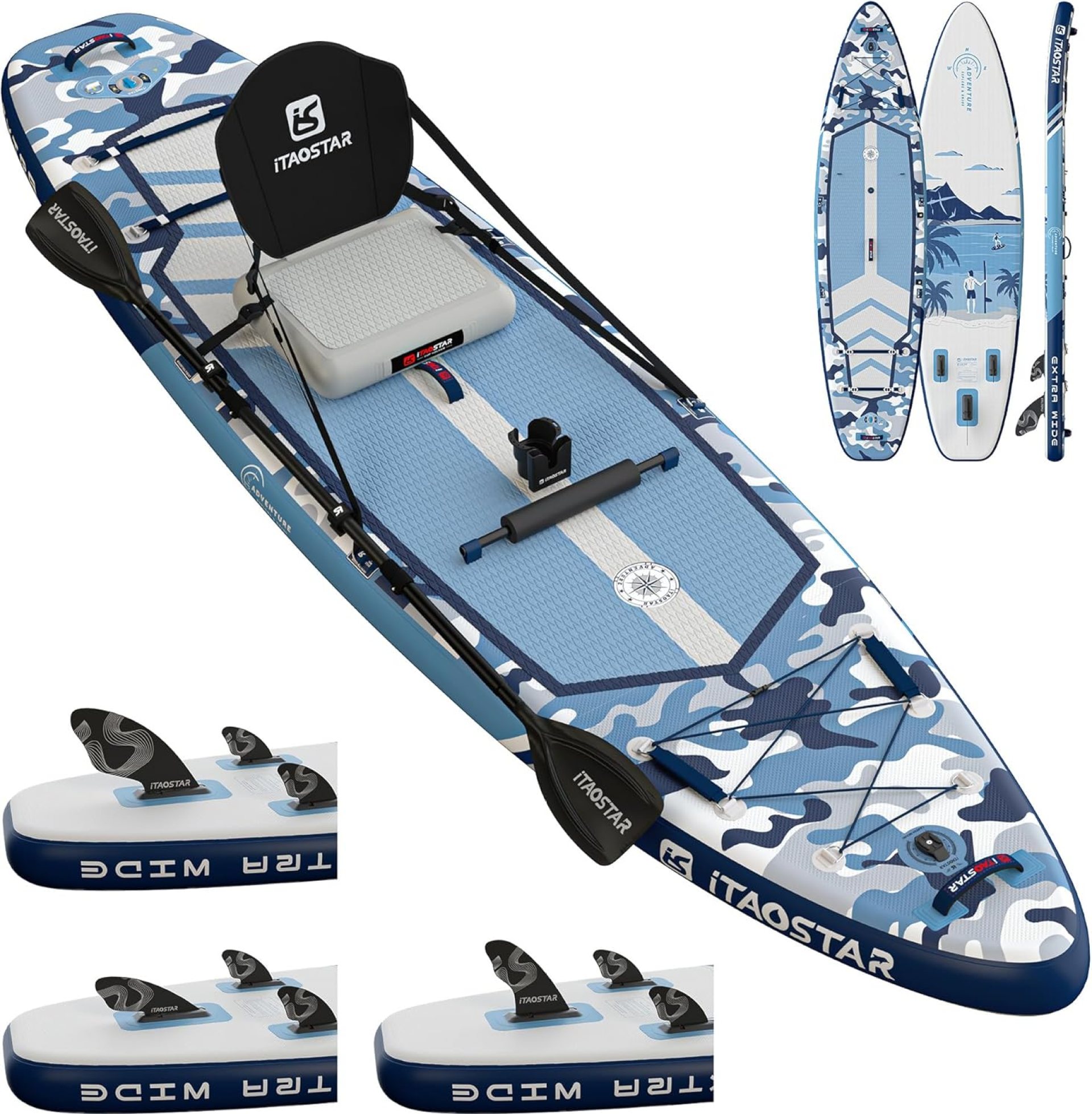 Adventure 12’×35″/39″ Extra Wide Paddle Board with Seat, One-stop Premium SUP Board Accessories, Tailored 5 Fins, Stable Inflatable Stand Up Paddle Boards for Youth/Adults of All Skill Levels Adventure 12’×35″/39″ Extra Wide Paddle Board with Seat, One-stop Premium SUP Board Accessories, Tailored 5 Fins, Stable Inflatable Stand Up Paddle Boards for Youth/Adults of All Skill Levels