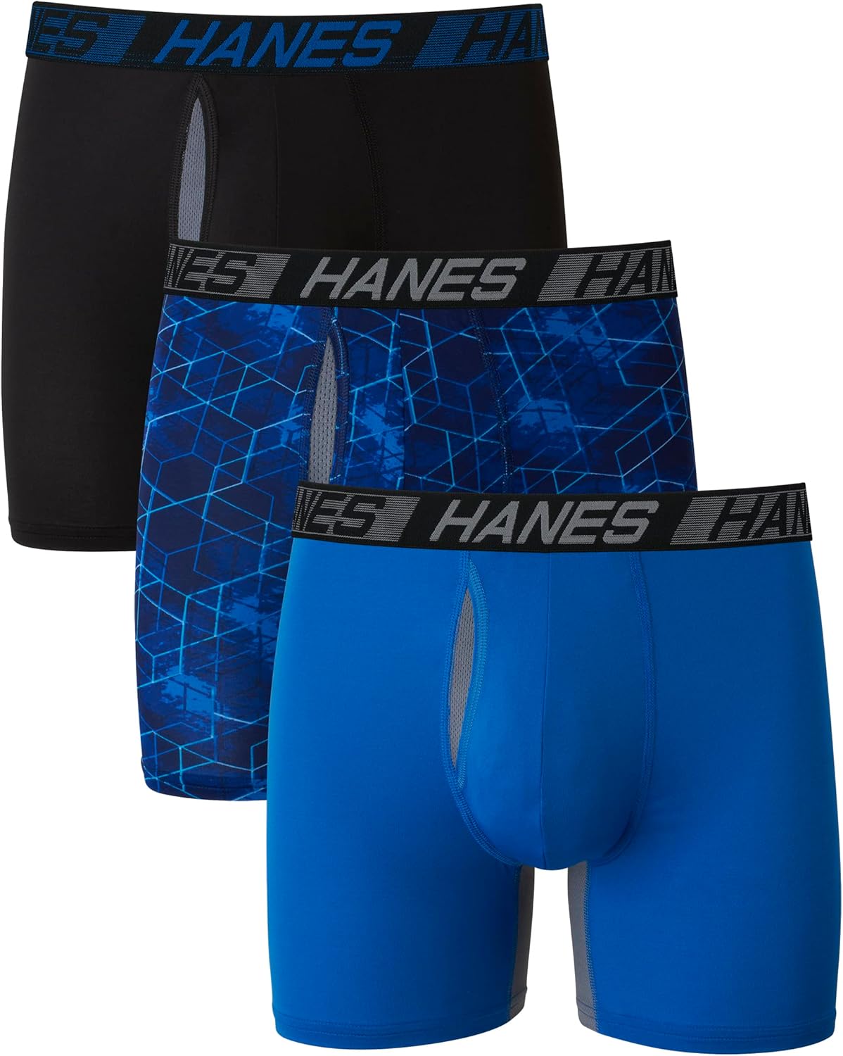 Hanes Men’s Total Support Pouch Boxer Briefs, X-Temp Cooling, Moisture-Wicking Underwear, Regular, Long-leg and Trunk, 3-Pack Hanes Men’s Total Support Pouch Boxer Briefs, X-Temp Cooling, Moisture-Wicking Underwear, Regular, Long-leg and Trunk, 3-Pack