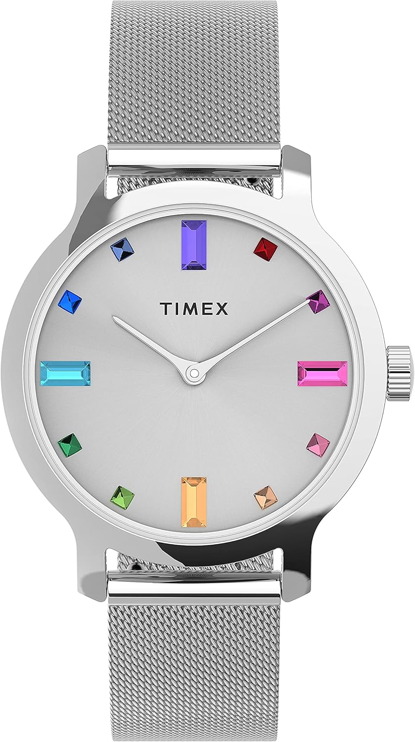 Timex Women’s Transcend 31mm Stainless Steel Mesh Band Watch Timex Women’s Transcend 31mm Stainless Steel Mesh Band Watch