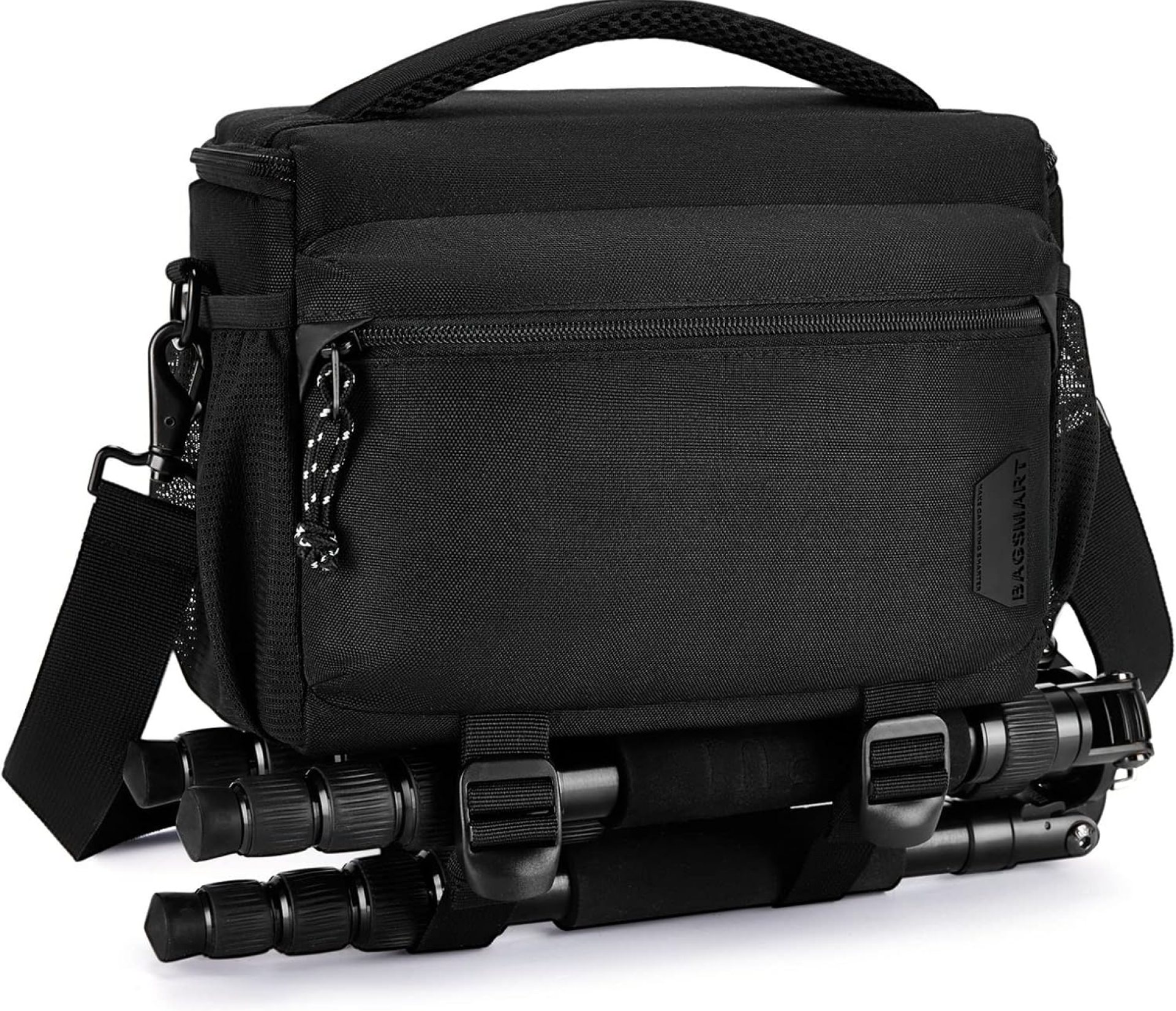BAGSMART Small Camera Bag for Photographers, Compact Camera Shoulder Bags for DSLR/SLR/Mirrorless Cameras, Waterproof Crossbody Camera Case with Tripod Holder, Black BAGSMART Small Camera Bag for Photographers, Compact Camera Shoulder Bags for DSLR/SLR/Mirrorless Cameras, Waterproof Crossbody Camera Case with Tripod Holder, Black