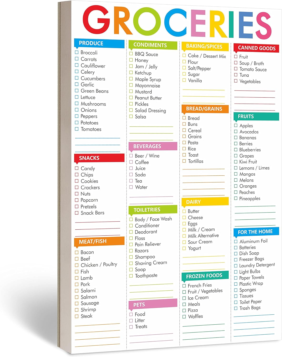 90 Sheets Fastcheck Grocery List Magnet Pad, 110 Printed Common Food for Fridge and Blank Grocery Shopping Spaces for Home. Size 6”x 9” 90 Sheets Fastcheck Grocery List Magnet Pad, 110 Printed Common Food for Fridge and Blank Grocery Shopping Spaces for Home. Size 6”x 9”