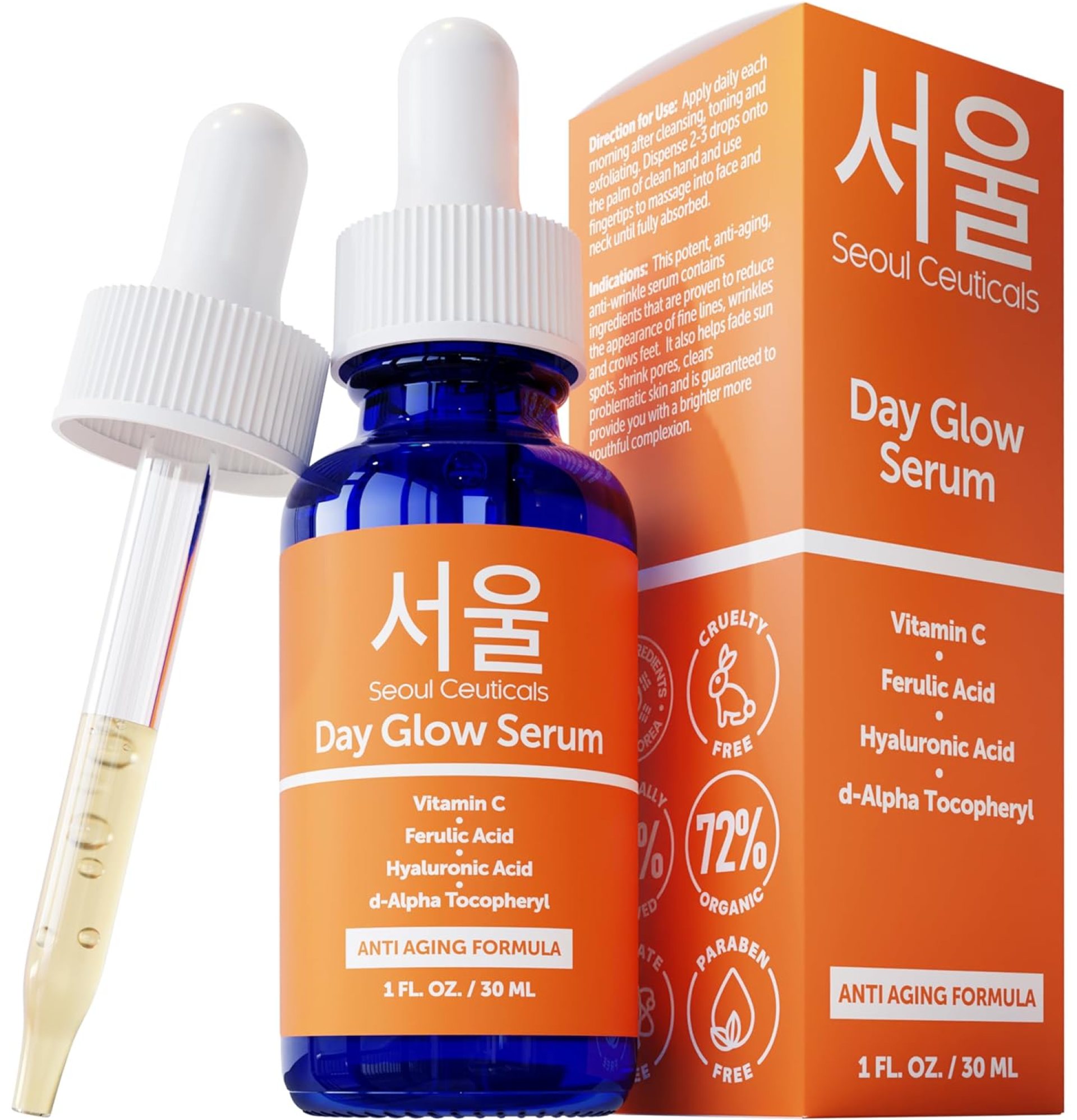 SeoulCeuticals Korean Skin Care 20% Vitamin C Hyaluronic Acid Serum + CE Ferulic Acid – Potent Anti Aging, Anti Wrinkle Korean Beauty 1oz SeoulCeuticals Korean Skin Care 20% Vitamin C Hyaluronic Acid Serum + CE Ferulic Acid – Potent Anti Aging, Anti Wrinkle Korean Beauty 1oz
