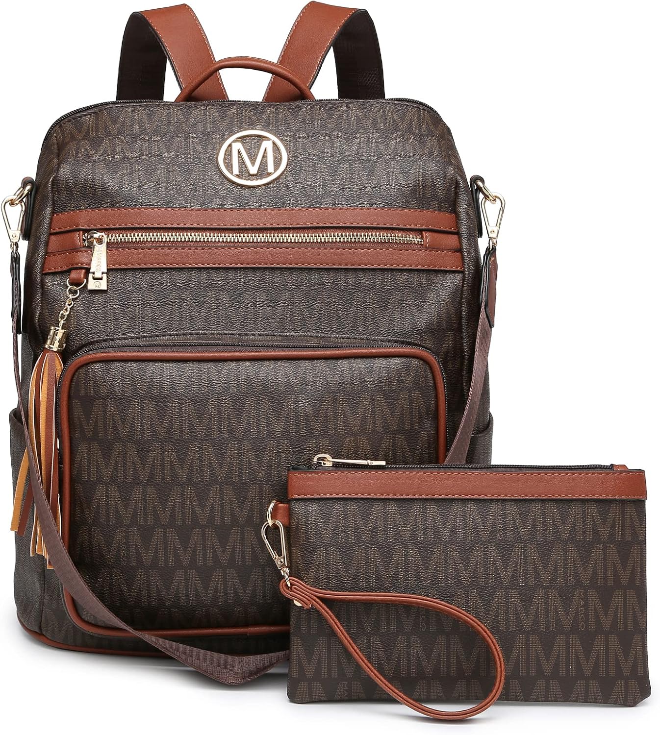 MKP COLLECTION Women Fashion Backpack Purse Convertible Large Ladies Rucksack Versatile Travel Shoulder Bags Handbag Set with Tassel (2pcs) MKP COLLECTION Women Fashion Backpack Purse Convertible Large Ladies Rucksack Versatile Travel Shoulder Bags Handbag Set with Tassel (2pcs)