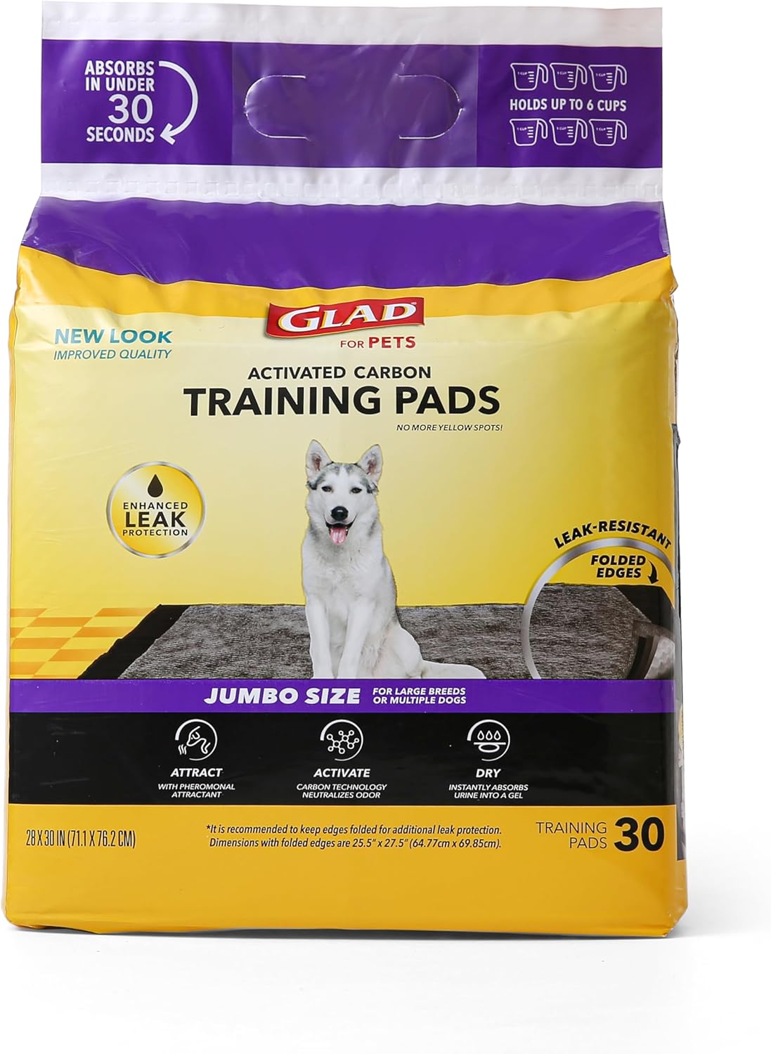 Glad for Pets Extra Large Charcoal Dog Training Pads – Absorbent Disposable Pee Pads for Dogs, Cats & Puppies – Jumbo-Size Potty Pads that Neutralize Urine Instantly – 30 Count Pet Supplies Glad for Pets Extra Large Charcoal Dog Training Pads – Absorbent Disposable Pee Pads for Dogs, Cats & Puppies – Jumbo-Size Potty Pads that Neutralize Urine Instantly – 30 Count Pet Supplies
