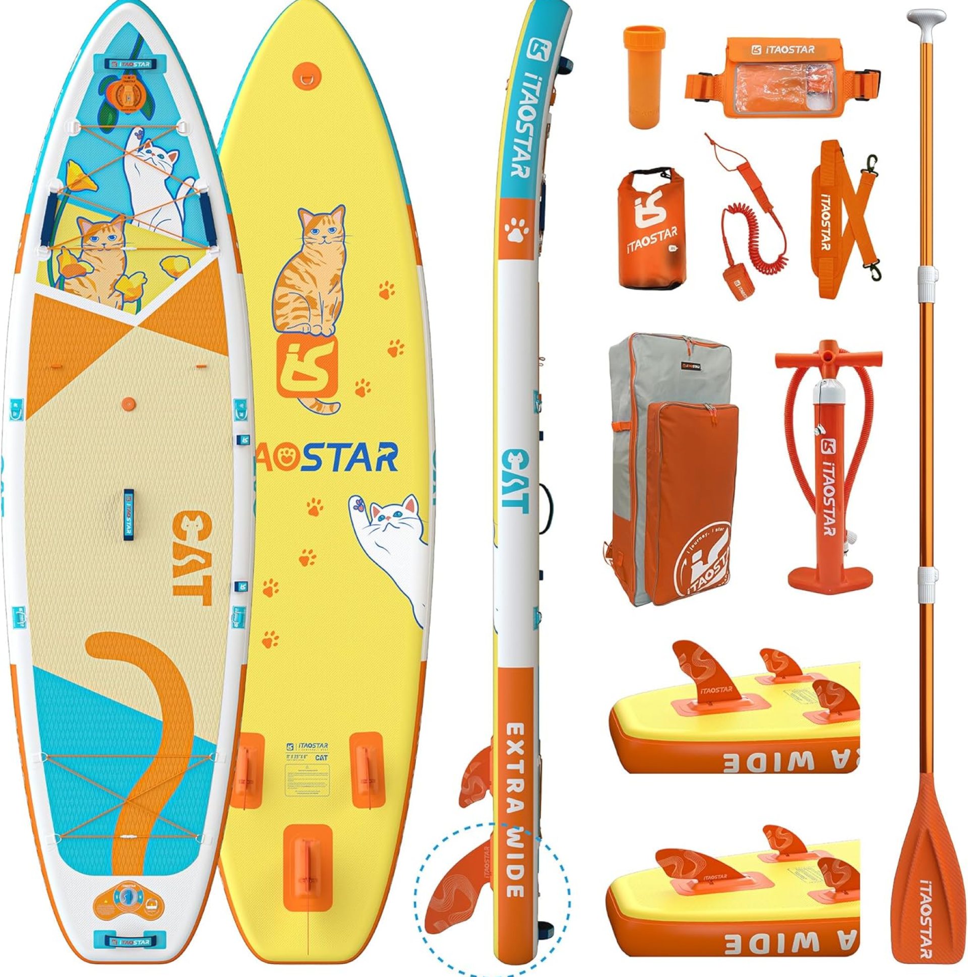 Pets 8’×29″ / 11’×35″ / 11’6″×34″ Inflatable Paddle Board, One-Stop Premium SUP Accessories, Extra Wide Paddle Board for More Balance, Tailored Fins for More Fun Pets 8’×29″ / 11’×35″ / 11’6″×34″ Inflatable Paddle Board, One-Stop Premium SUP Accessories, Extra Wide Paddle Board for More Balance, Tailored Fins for More Fun